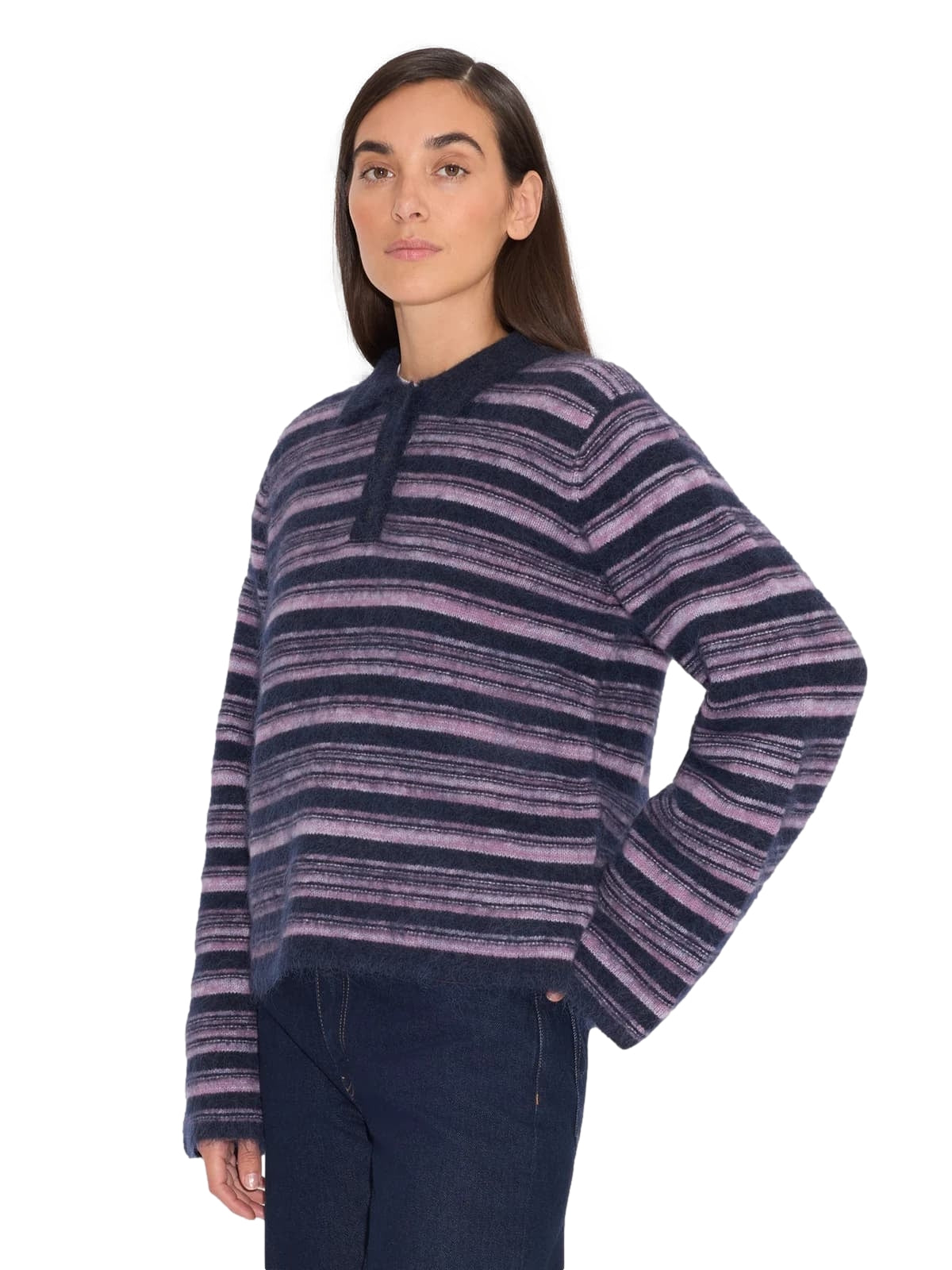 Holzweiler Olivia Wool Polo Genser Mørkelilla