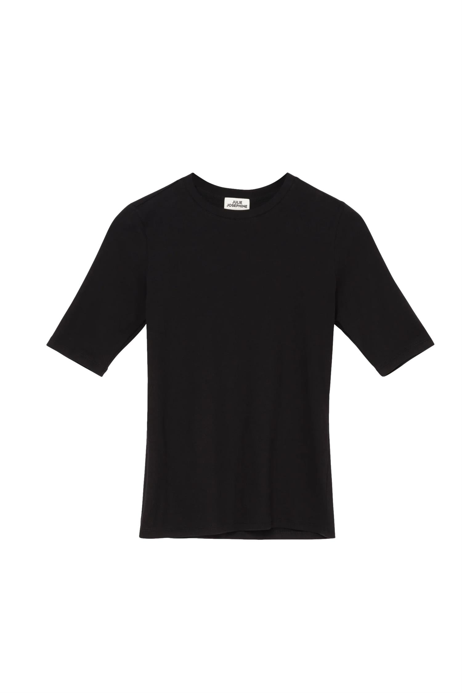Julie Josephine Marianne Rib Tee T-shirt Sort - modostore.no