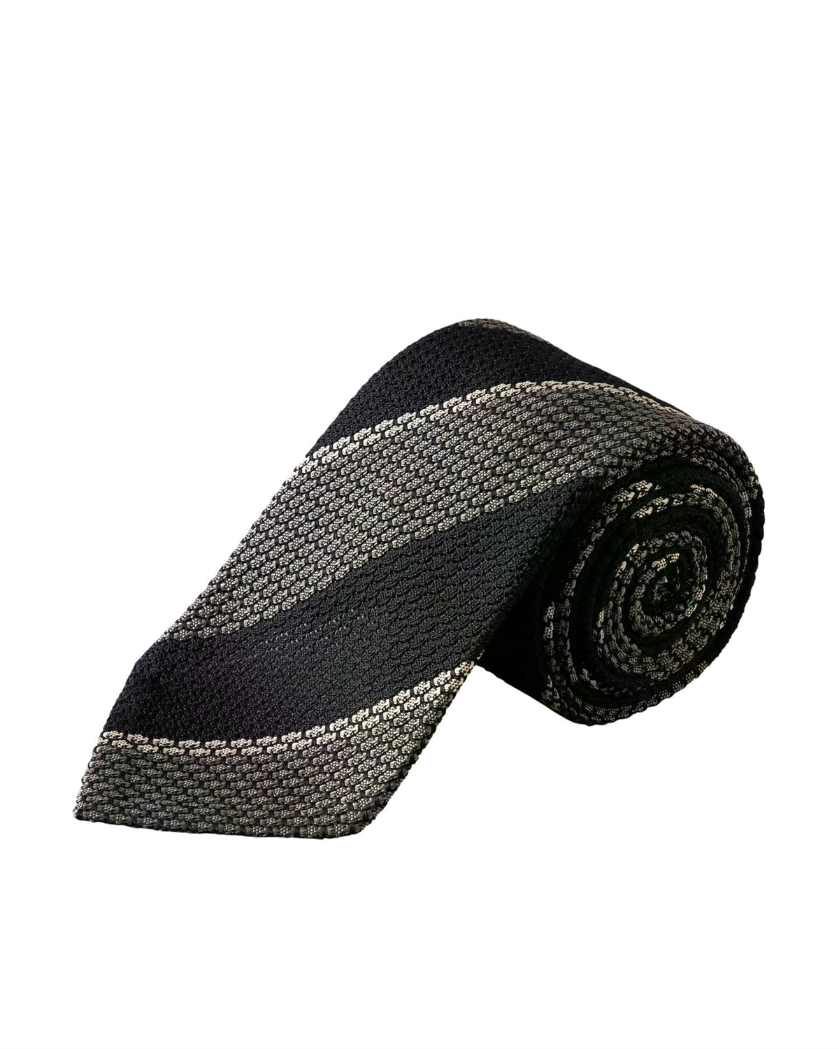 Eton Striped Grenadine Silk Tie Slips Mørk Blå Melert