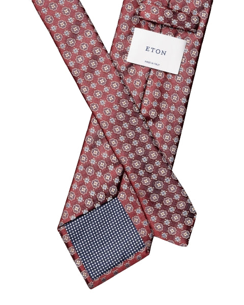 Eton Floral Woven Silk Tie Slips Burgunder Mønster