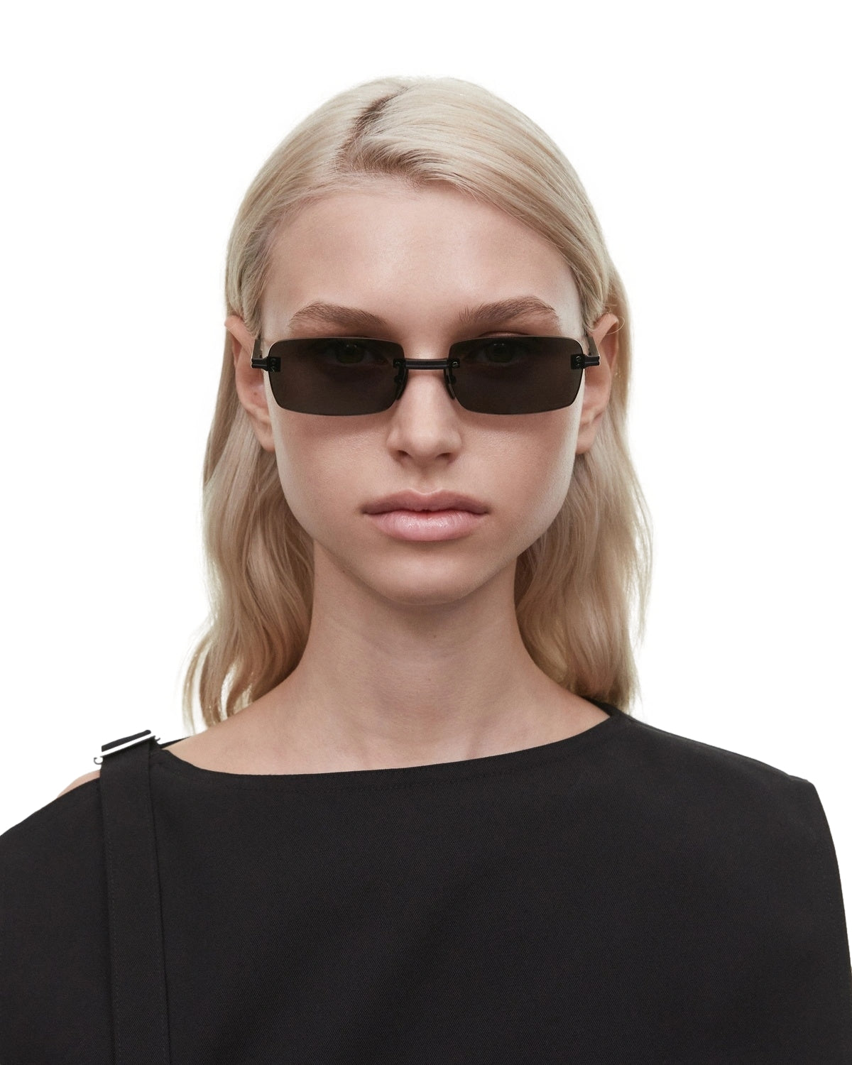 Chimi Eyewear Rimless Parallel Black Solbriller Sort