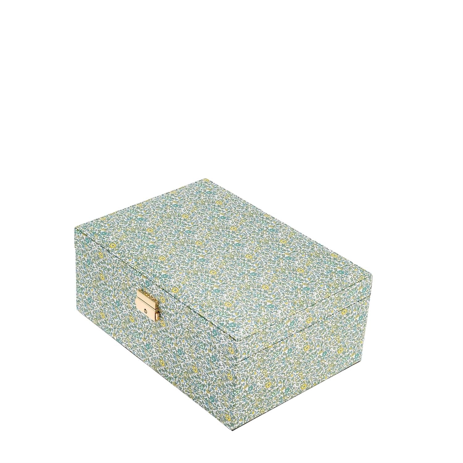 Bon Dep Jewelry Box Square Liberty Millie Green Smykkeskrin Turkis Mønster - modostore.no