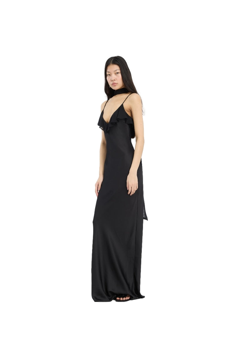 ROTATE V-Neck Slip Dress Kjole Sort