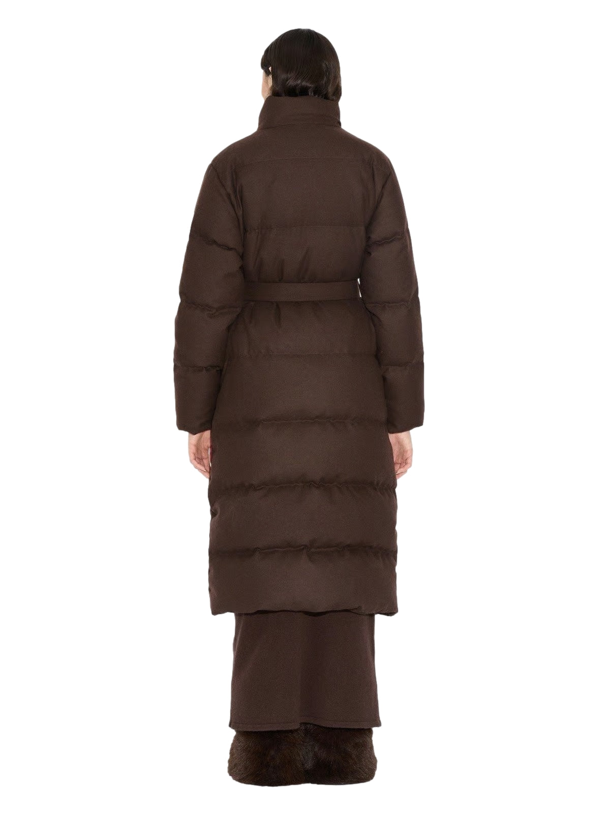 Holzweiler W Tech Wool Down Coat Jakke Mørkebrun