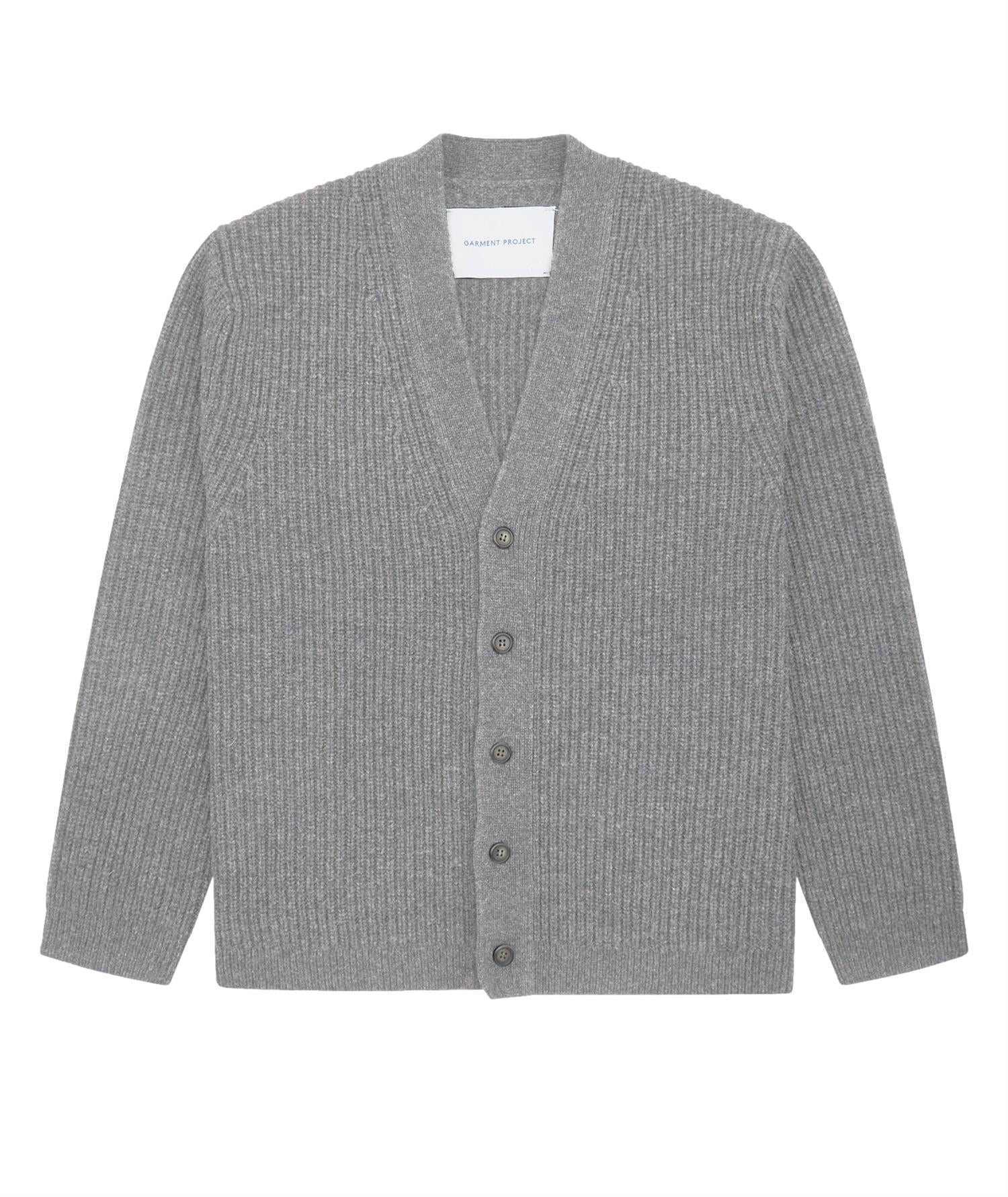 Garment Project Boxy Knit Cardigan Genser Lys Grå Melert