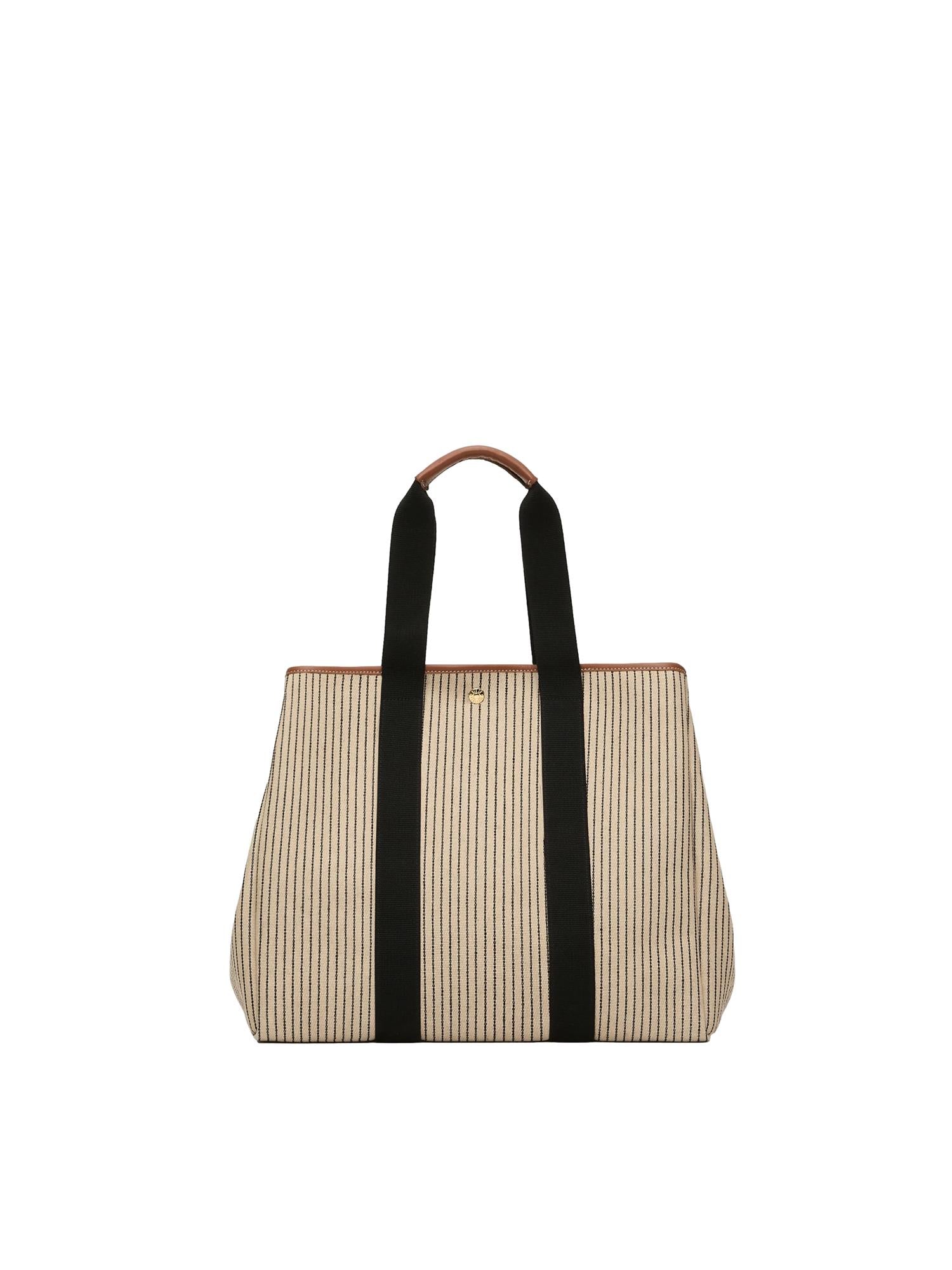 Rue de Verneuil Traversée L Anchor Chain Camel Veske Beige Striped