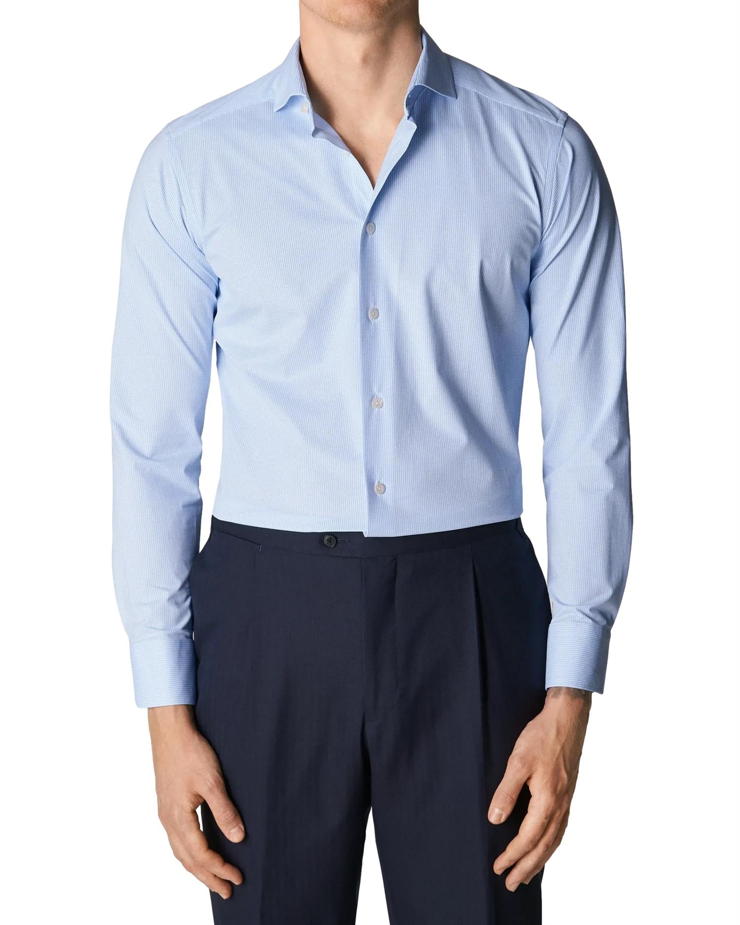 Eton Light Blue Four-Way Stretch Shirt Skjorte Lyseblå