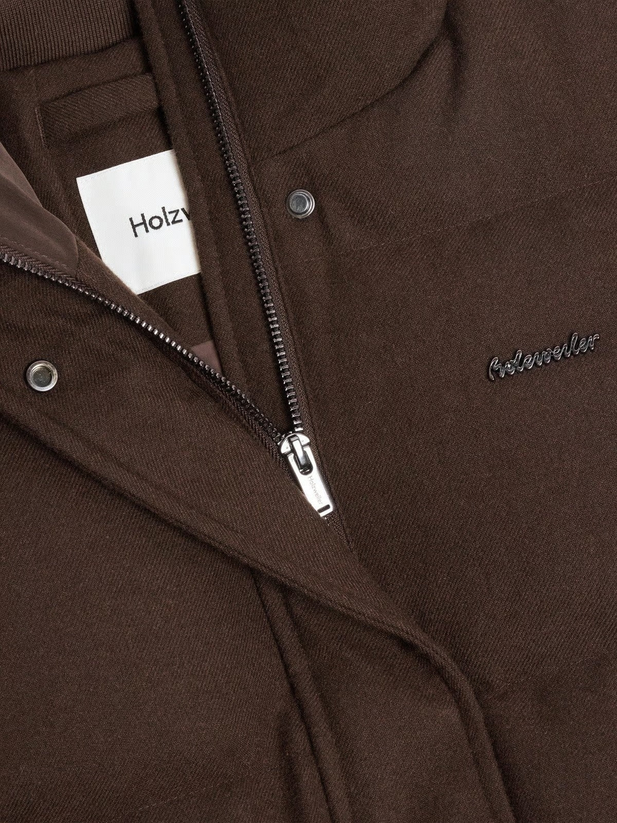 Holzweiler W Tech Wool Down Coat Jakke Mørkebrun