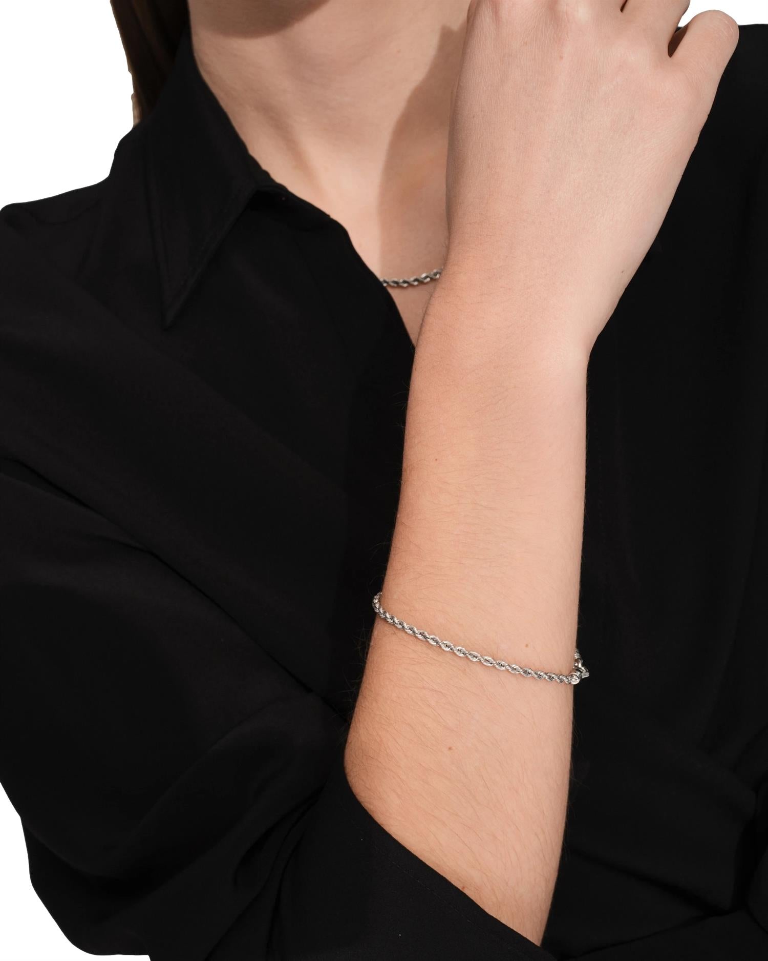 Tom Wood Rope Bracelet 7.7 Armbånd Sølv