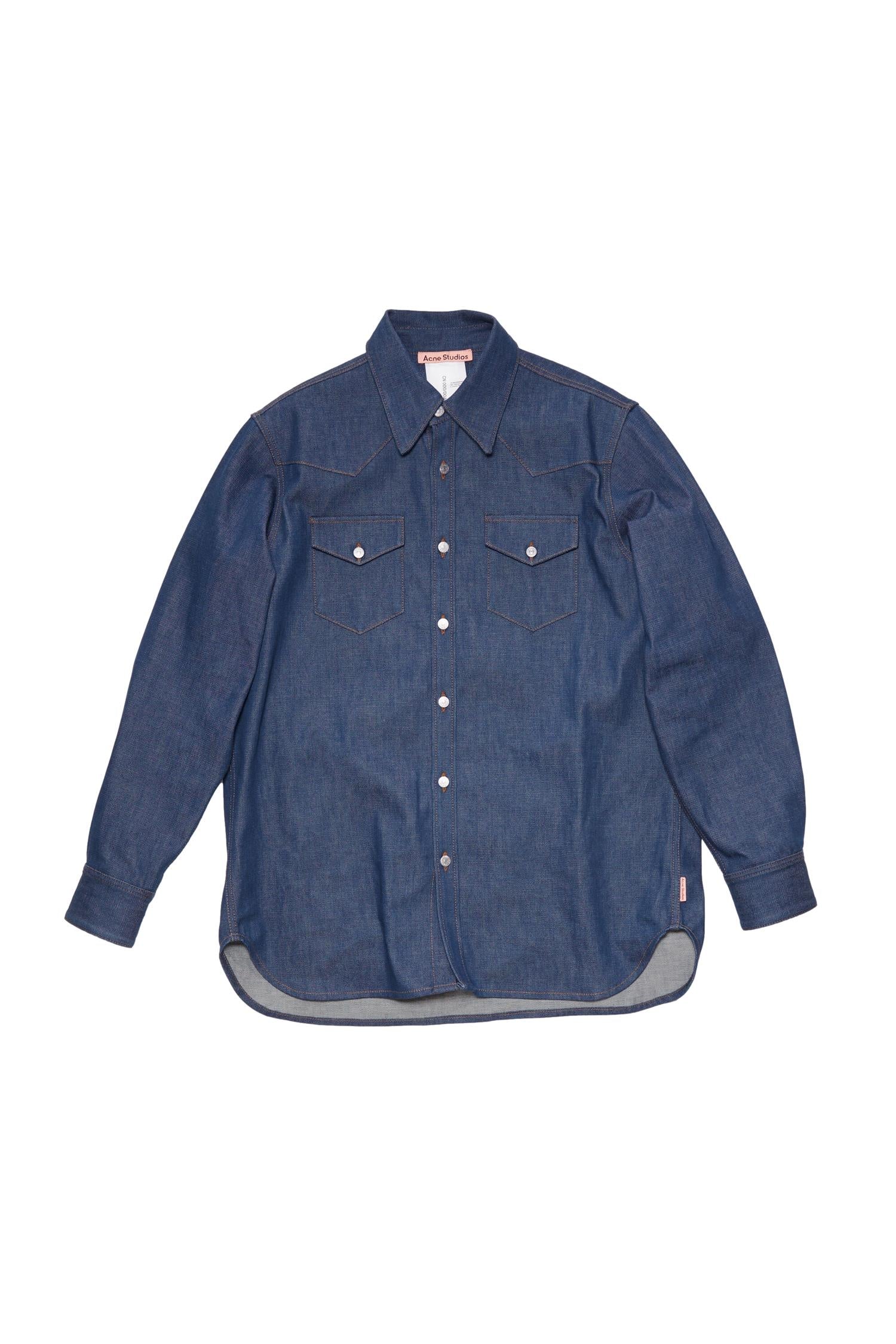 Acne Denim Button-Up Shirt Skjorte Denim - modostore.no