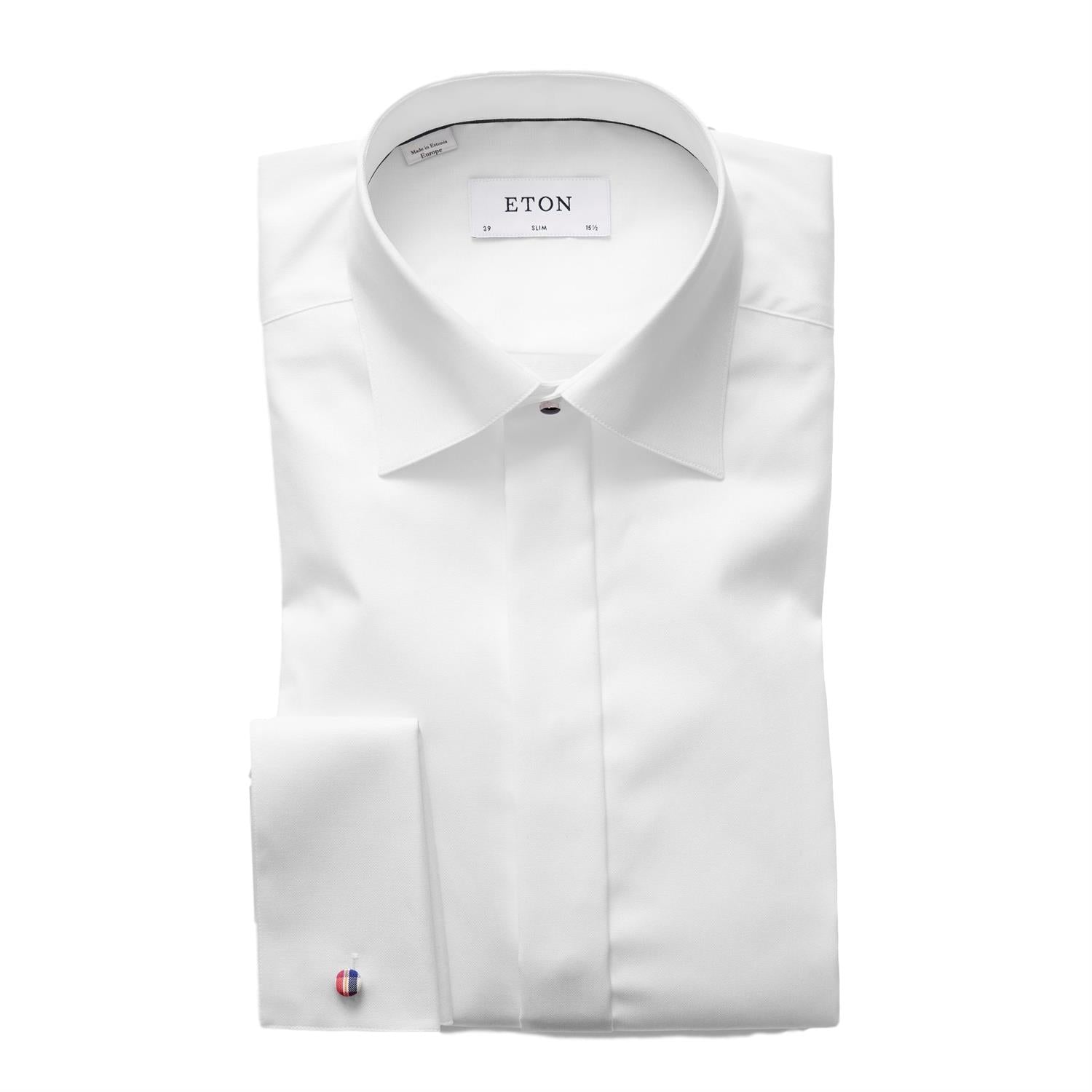 Eton 3000 Slim Evening White Signature Twill Shirt Skjorte Hvit - modostore.no