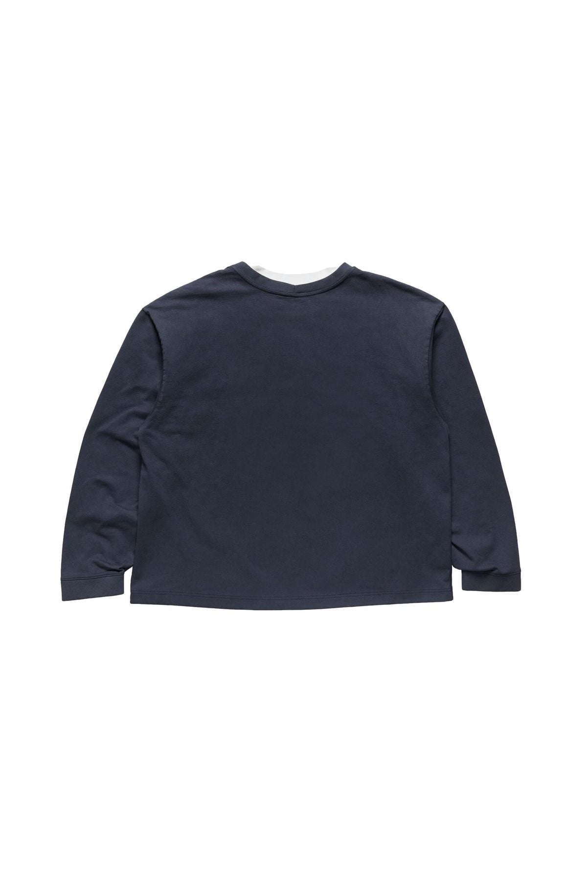 Acne Layered Sweatshirt With Logo Crewneck Mørkeblå