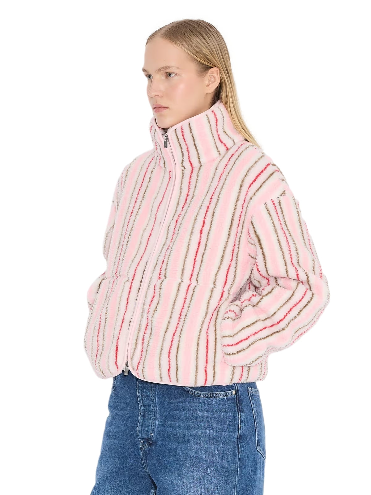 Holzweiler Rype Fleece Jacket Jakke Rosa Mønster - modostore.no