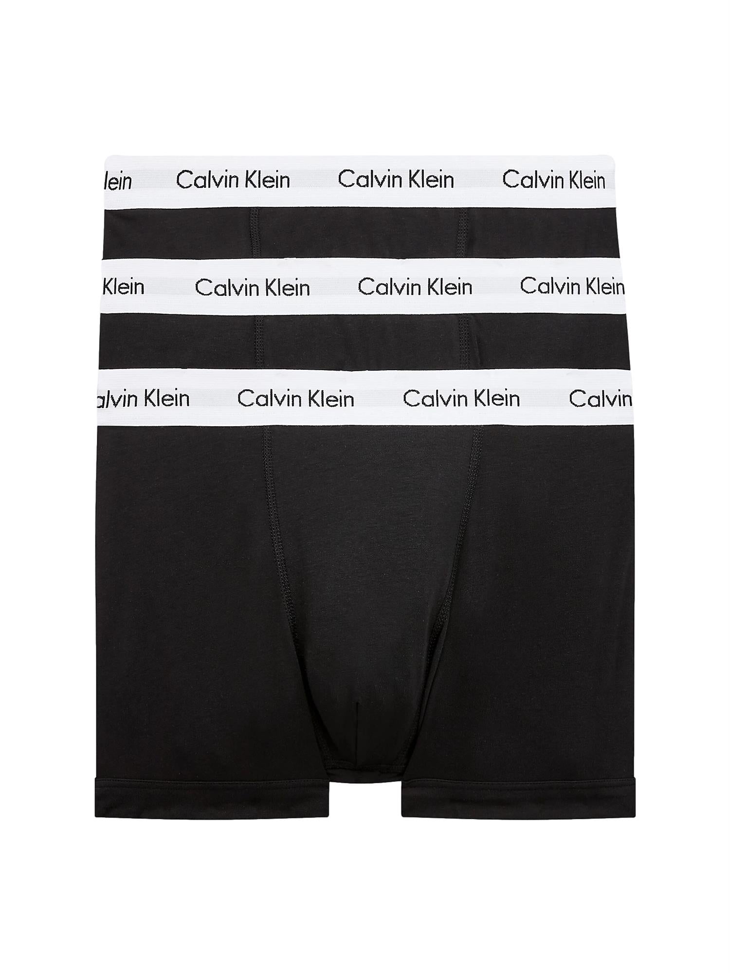 Calvin Klein Underwear 3PK Trunks Cotton Stretch Boxershorts Sort - modostore.no