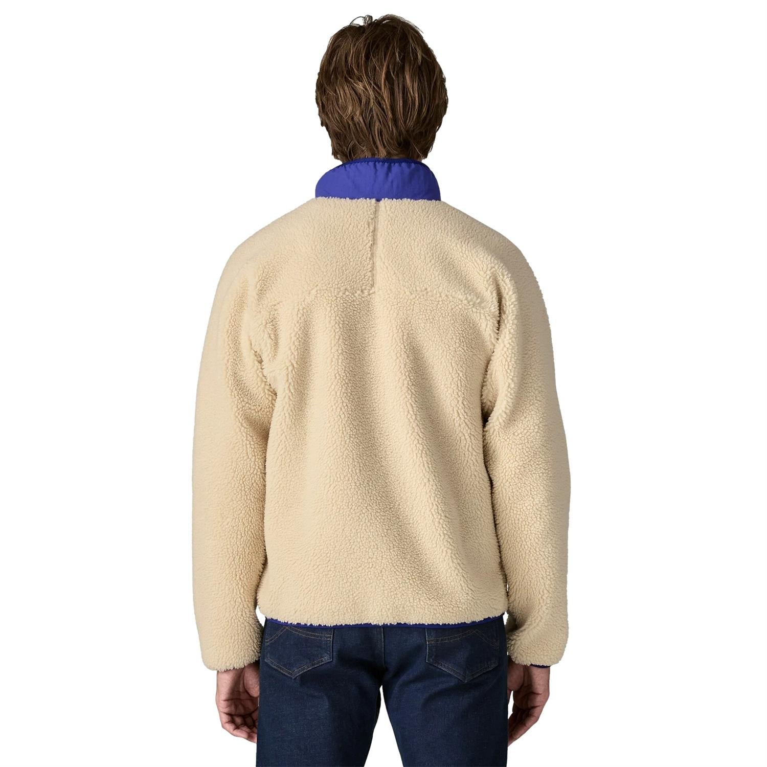 Patagonia M Classic Retro-X Jkt Jakke Beige Og Blå