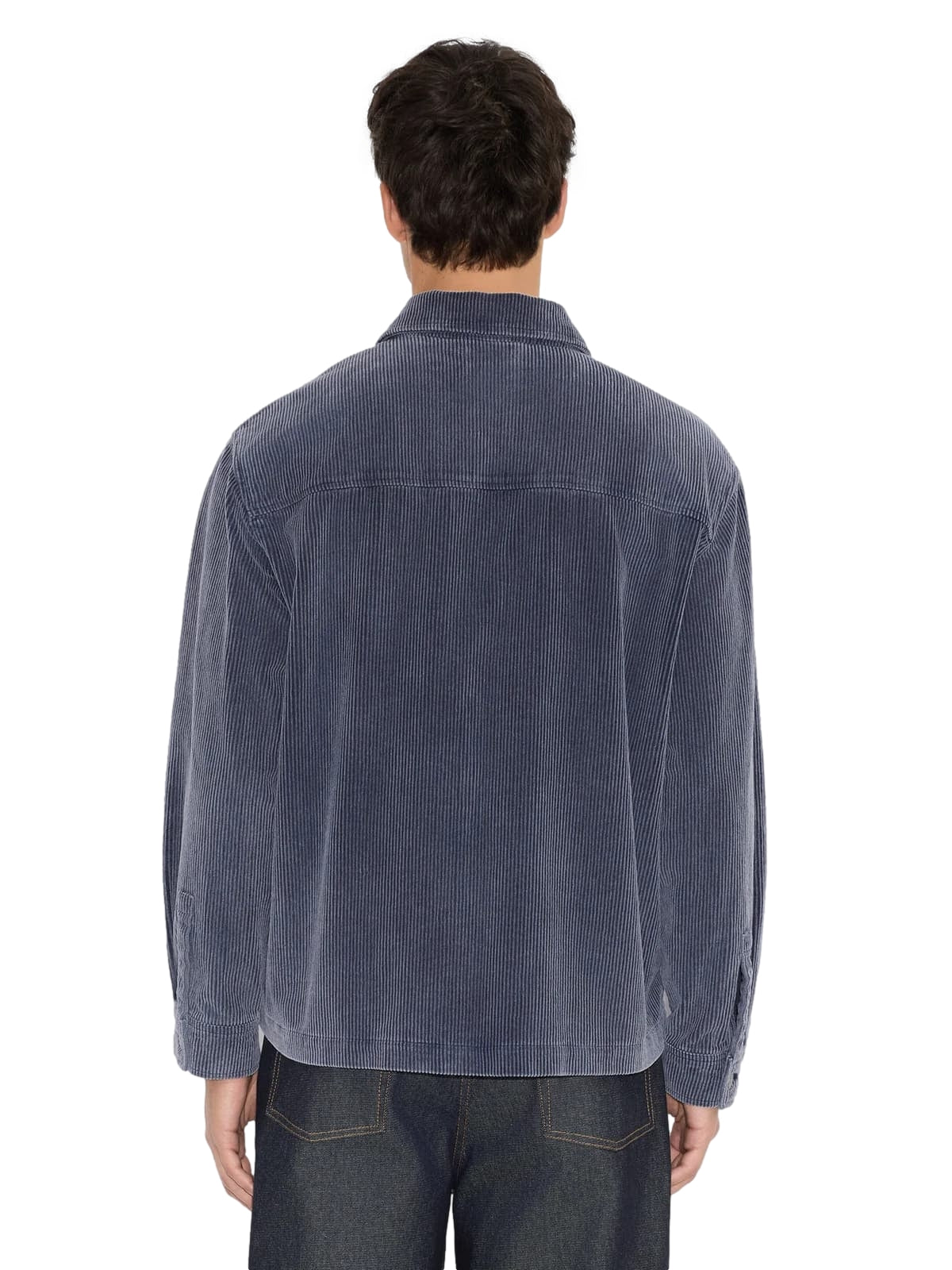 Holzweiler Leaf Relaxd Cord overshirt i gråblå med løstsittende passform og naturlig stoffstruktur.