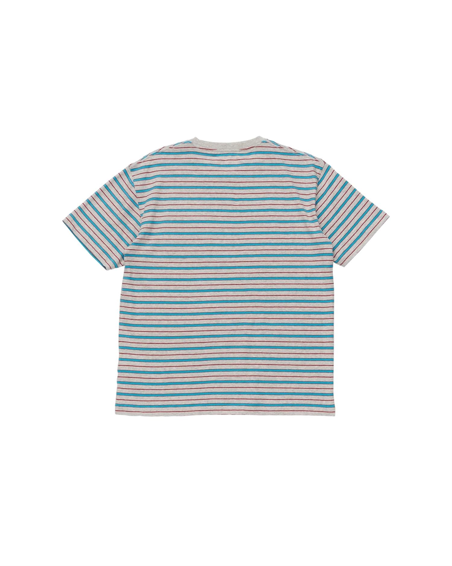 Stockholm Surfboard Club Franz Pocket Tee T-shirt Grå Striper - modostore.no