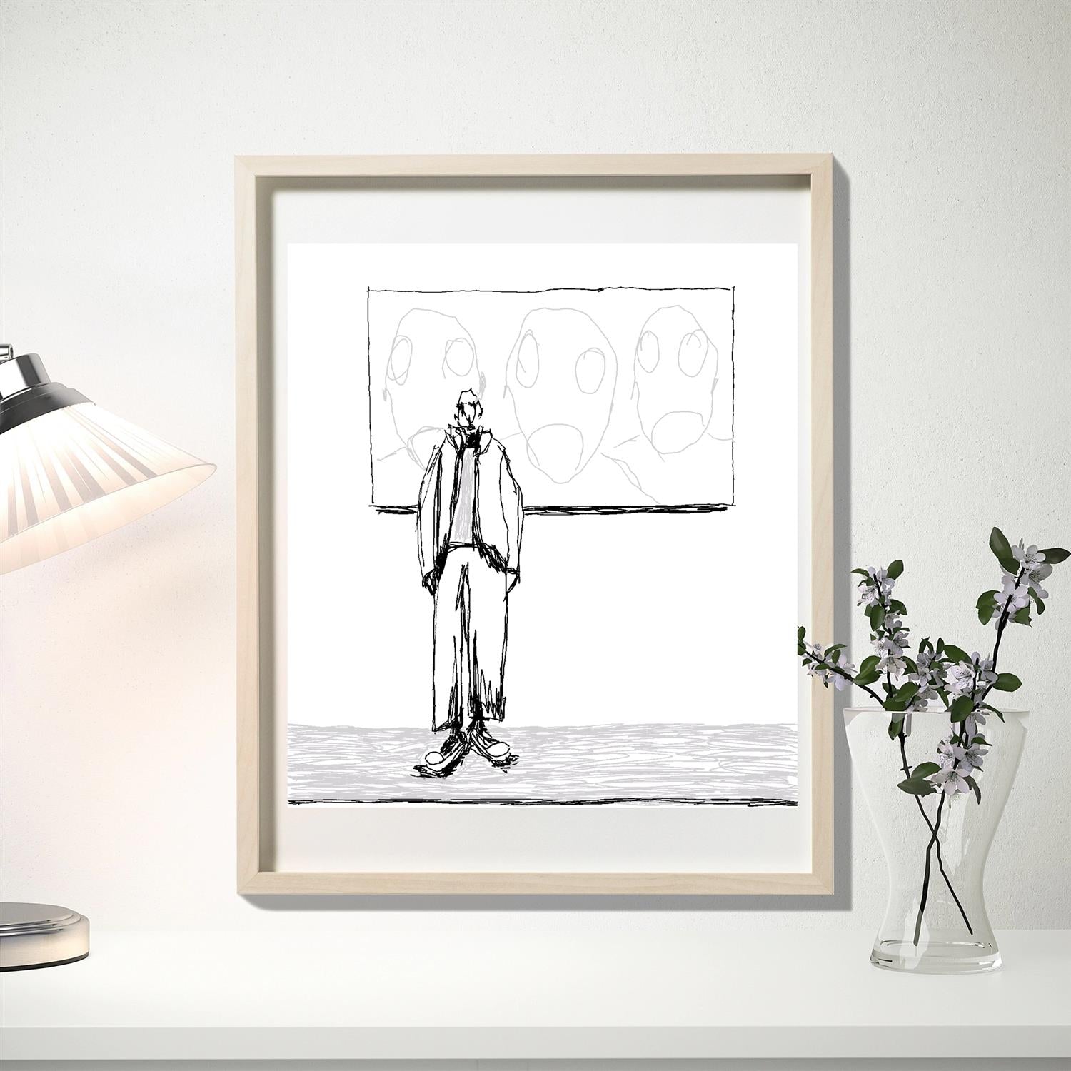 Fargerik kunst av Ole-Kristian Joki Haukeberg, Nummen A3, viser abstrakte former og livlige farger på lerret.