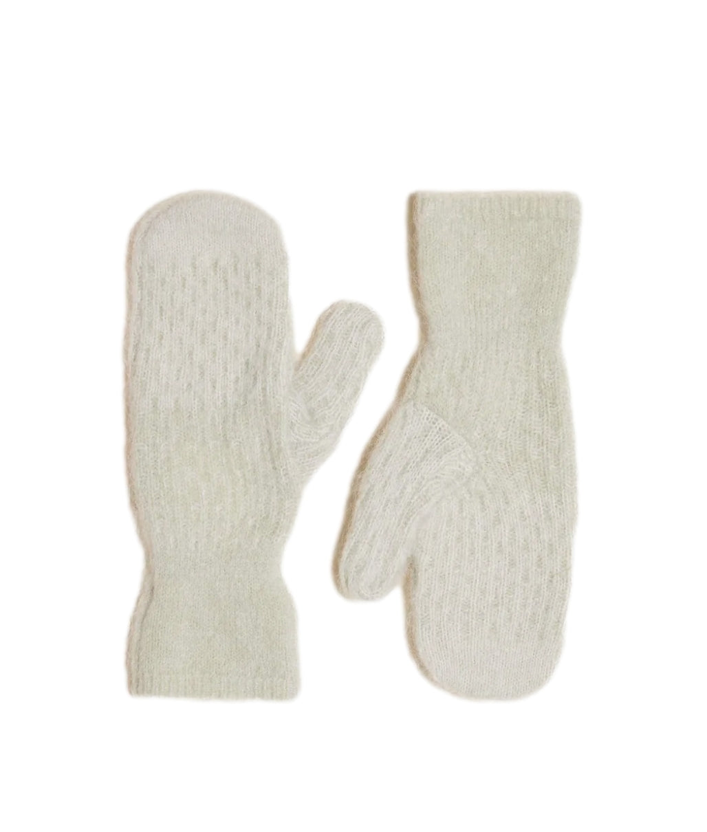 Holzweiler Tine Faded Knit Mittens Votter Lysegrønn - modostore.no