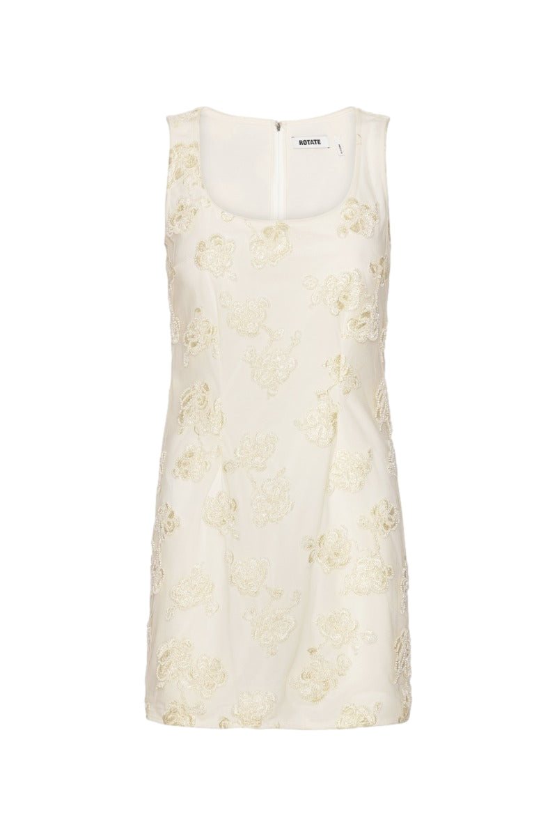 ROTATE Wedding Beaded Mini Dress Kjole Off-White - modostore.no