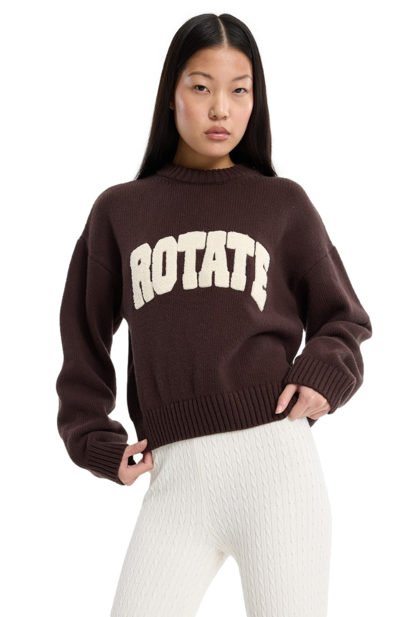 ROTATE Crewneck Sweater Genser Brun/Beige