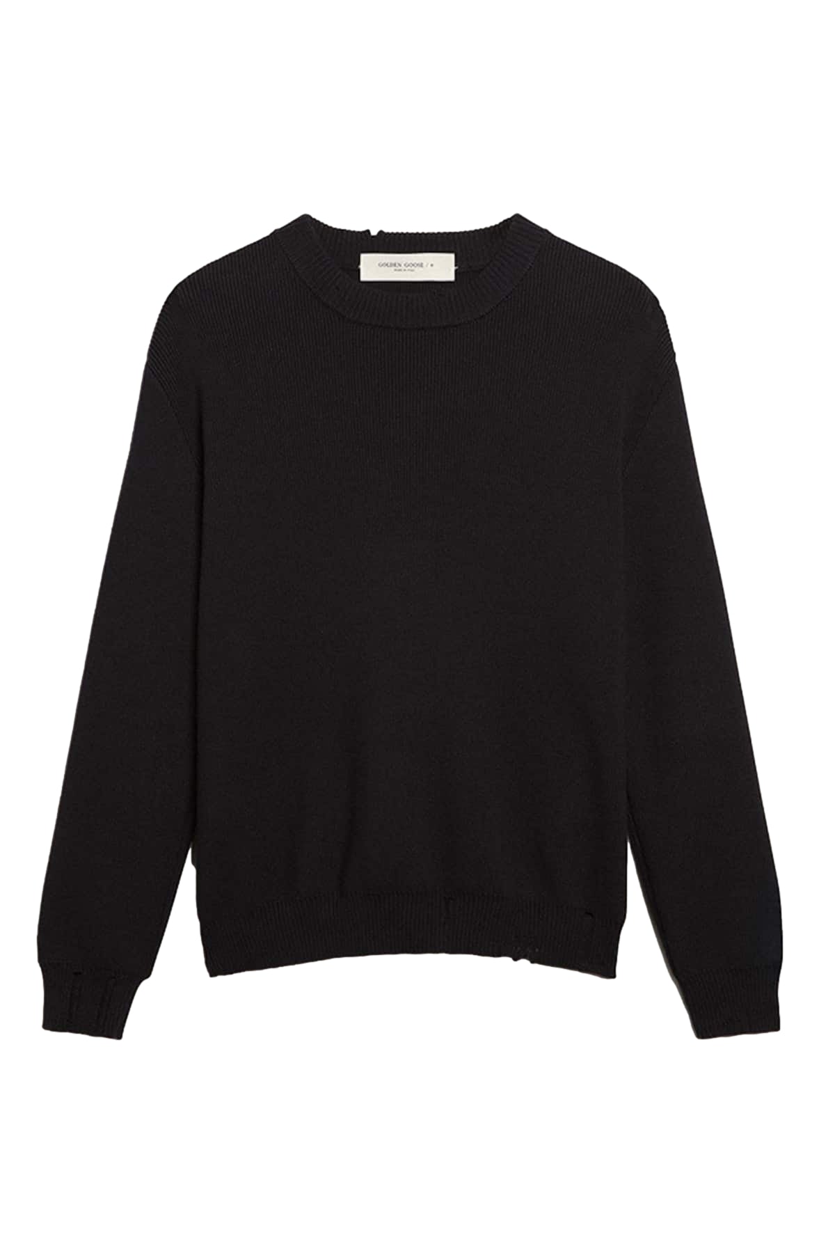 Golden Goose Golden Regular Knit Crew Neck Cotton Genser Mørkeblå