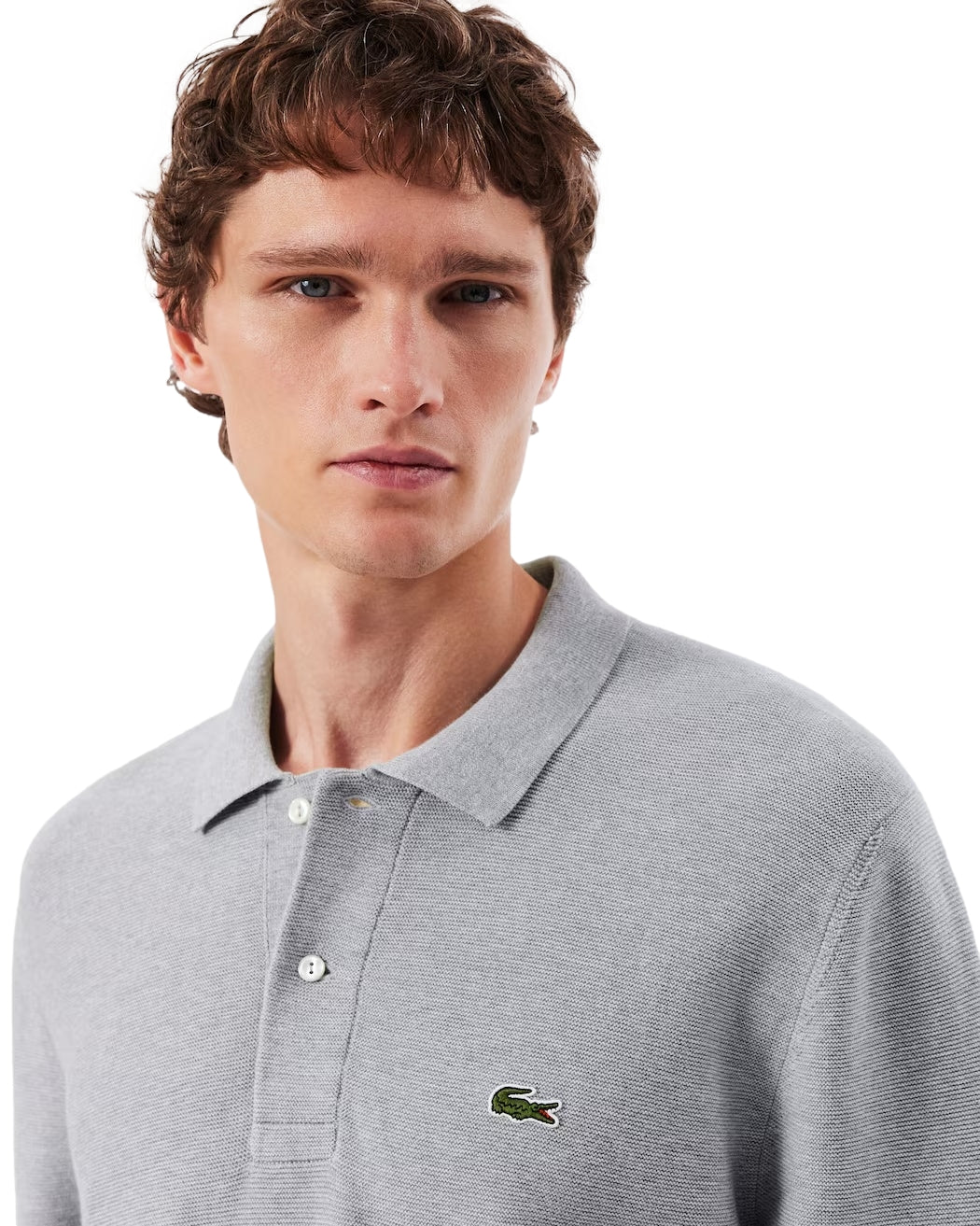 Lacoste Classic Fit Long Sleeved Knitted Polo Shirt Genser Grå