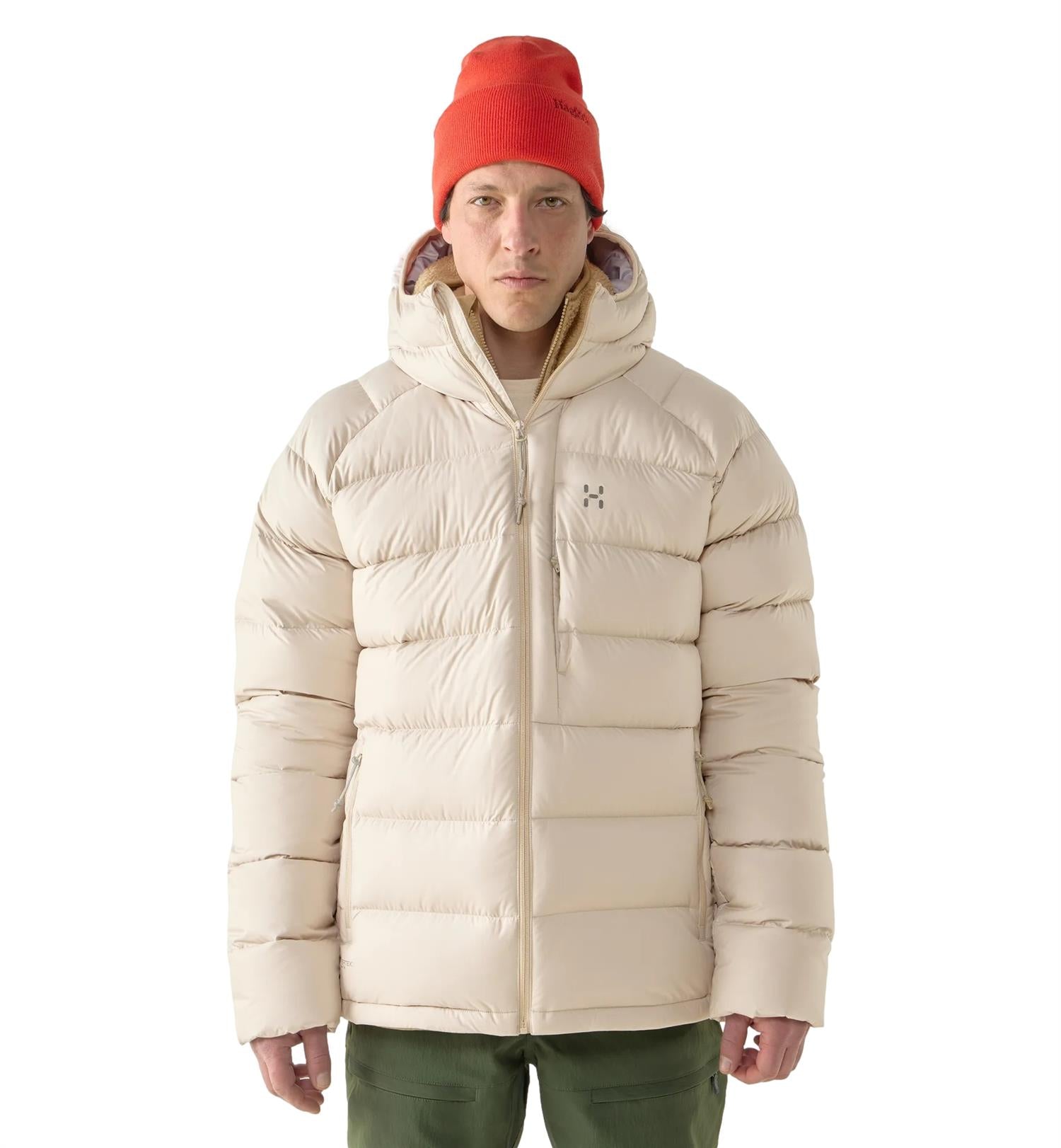 Haglöfs Rosson Down Hood Men Jakke Lys Beige - modostore.no