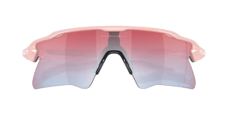 Oakley Radar EV Heater solbriller i rosa med sporty innfatning og mørke glass