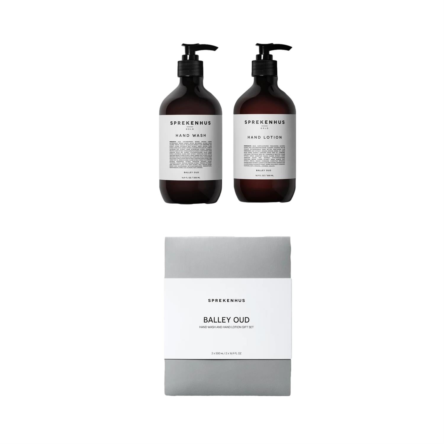 Sprekenhus Hand Wash and Hand Lotion Gift Set - Balley Oud Håndsåpe Gjennomsiktig - modostore.no