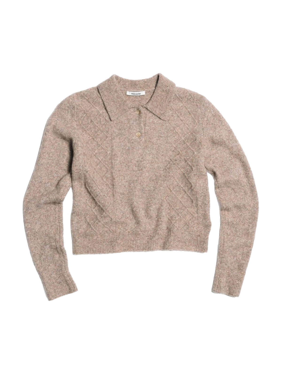 Holzweiler Argyle Polo Genser Brun/Beige - modostore.no