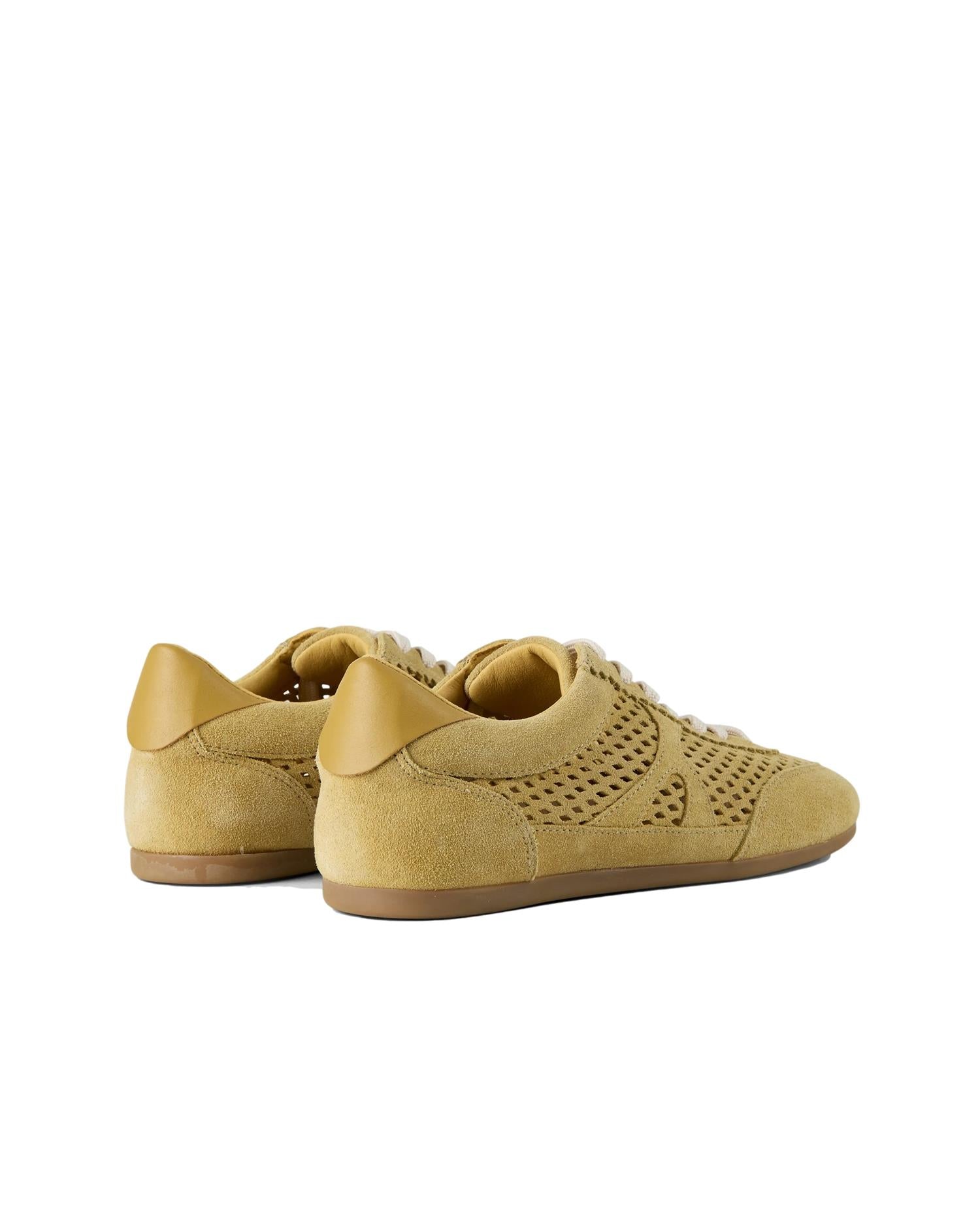 Garment Project Bea - Honey Perforated Suede Sko Sennepsgul
