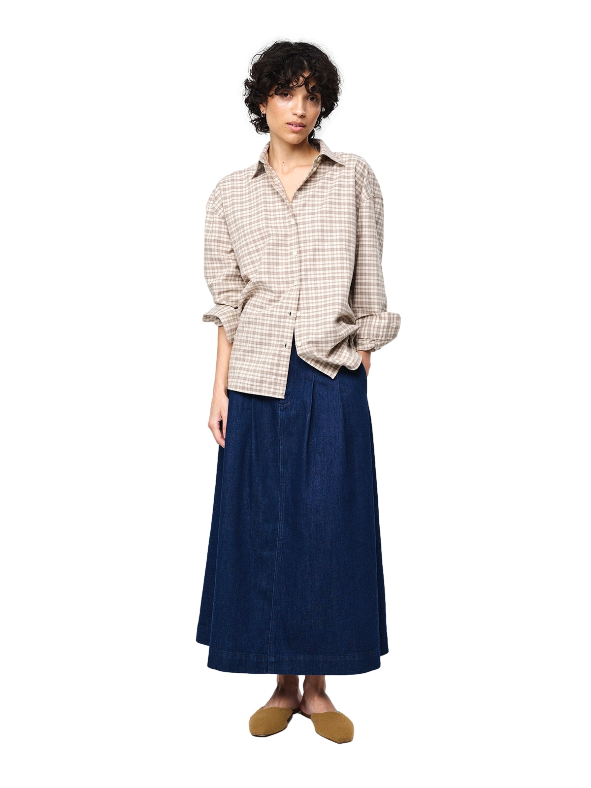 Julie Josephine Edwina Flannel Shirt Skjorte Taupe