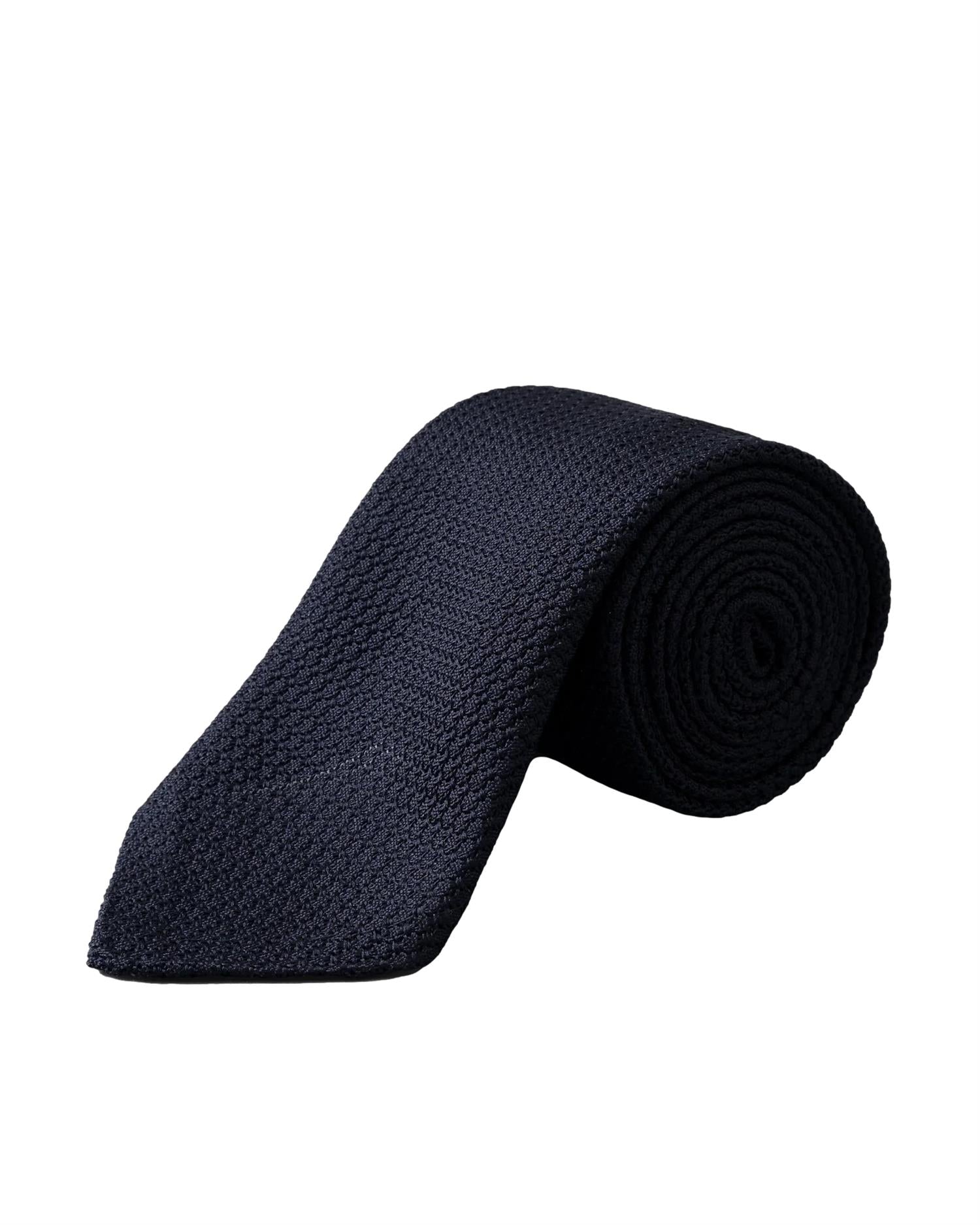 Eton Dark Blue Grenadine Tie Slips Marine
