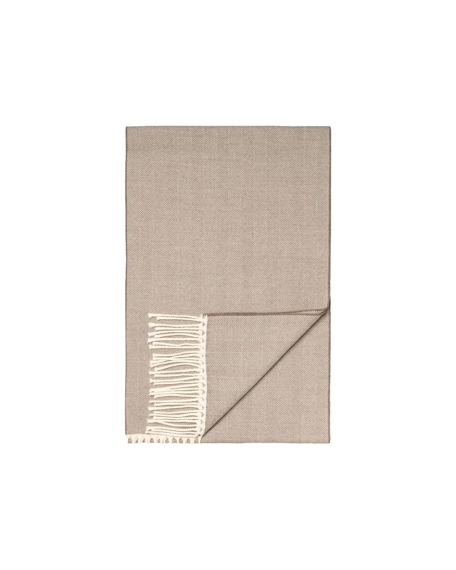 Eton Herringbone Merino Scarf Skjerf Beige - modostore.no