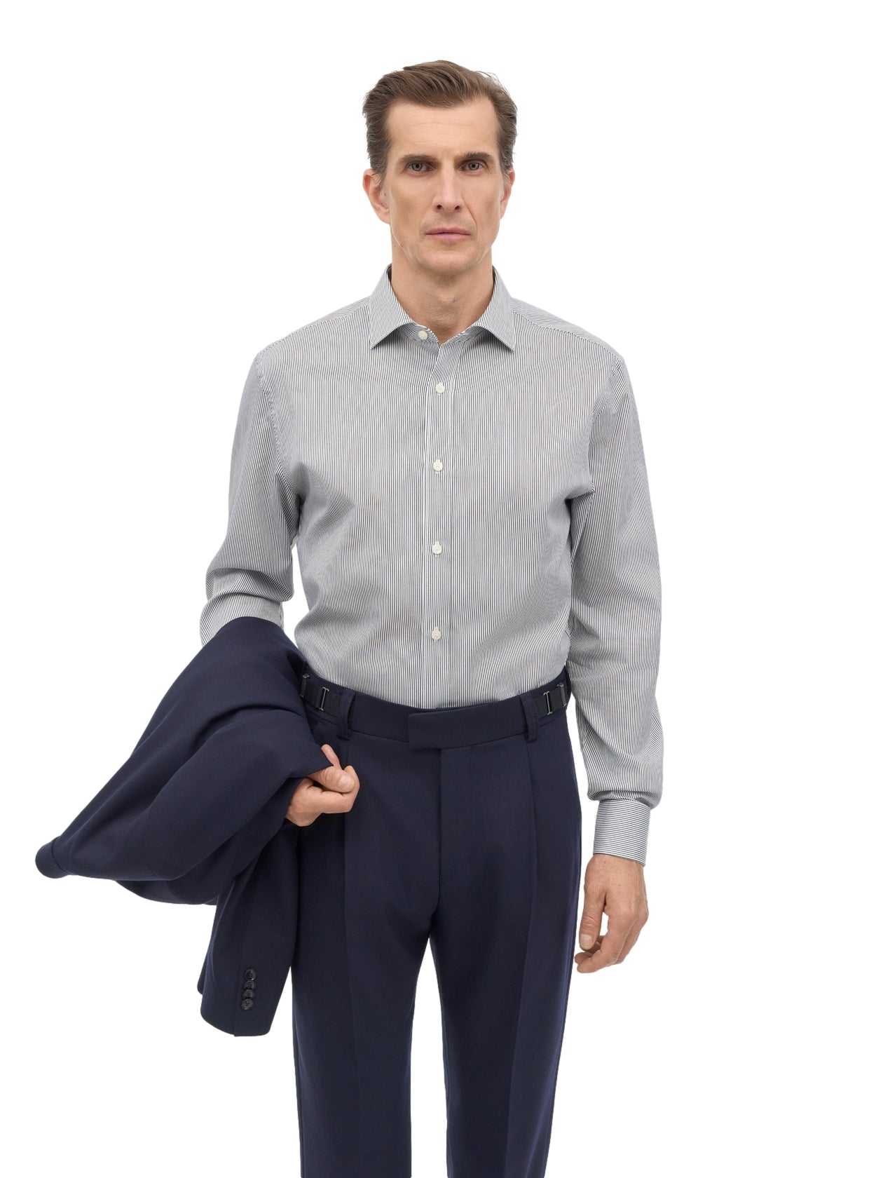 Tiger of Sweden Adley C Cotton Stripe Shirt Skjorte Stripet Mørkeblå