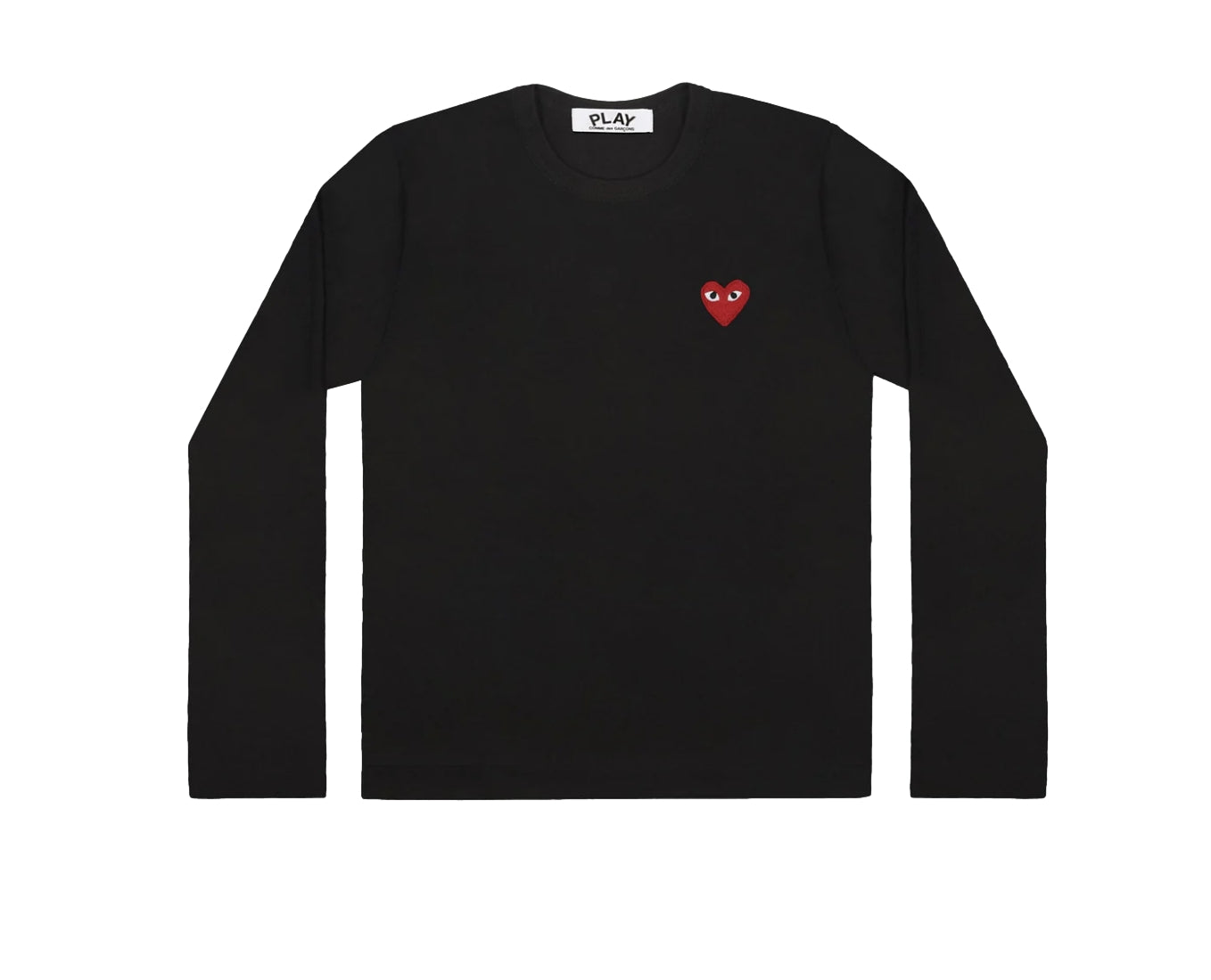 Comme des Garcons Play Unisex T-Shirt LS Black Red Emblem Longsleeve Sort