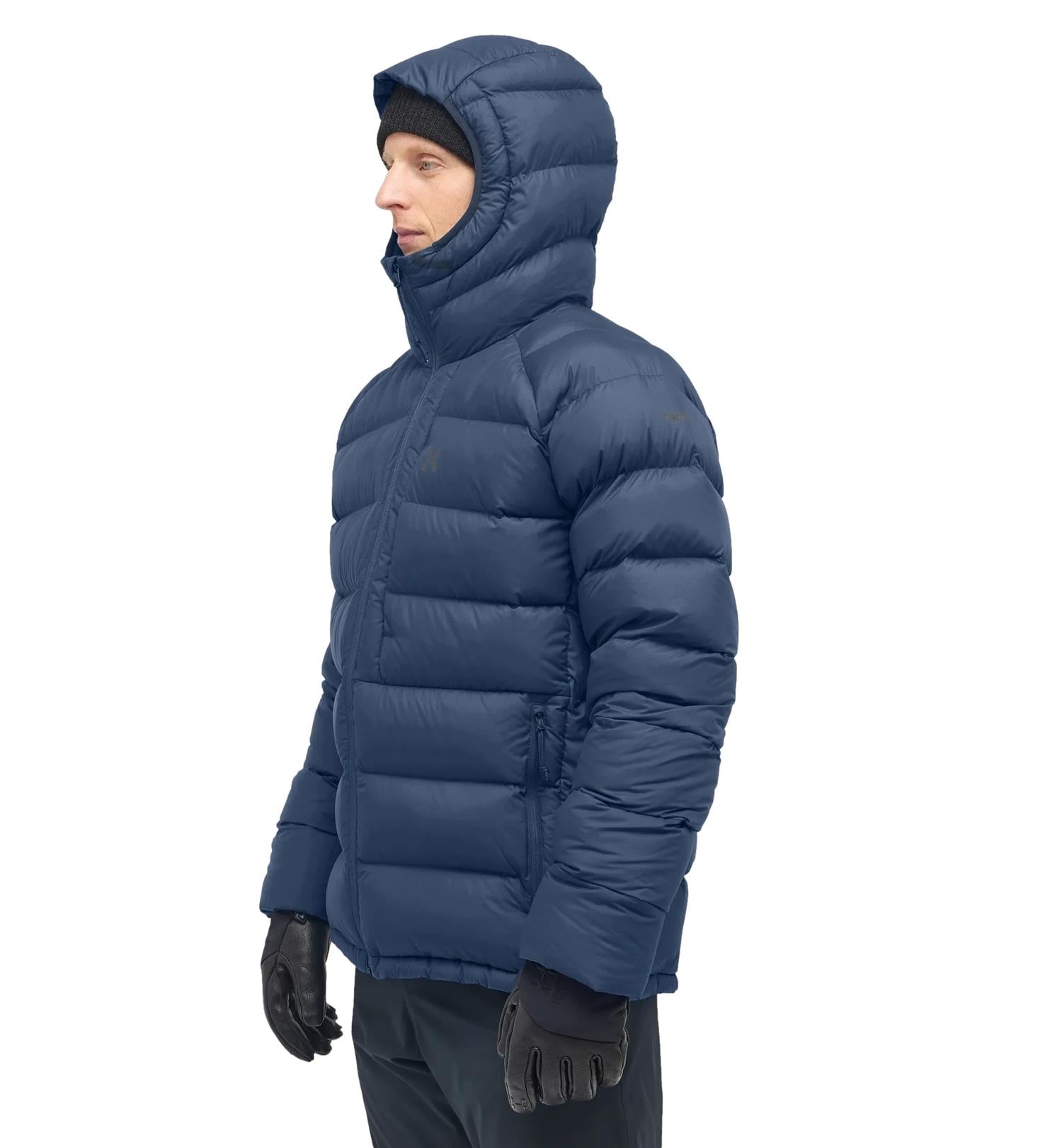 Haglöfs Rosson Down Hood Men Jakke Mørkeblå - modostore.no