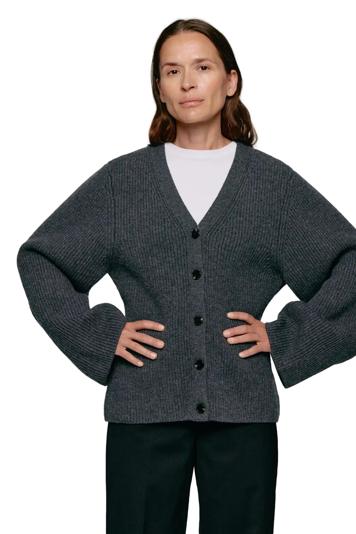 Julie Josephine Ragna Cardigan Cardigan Mørkegrå - modostore.no