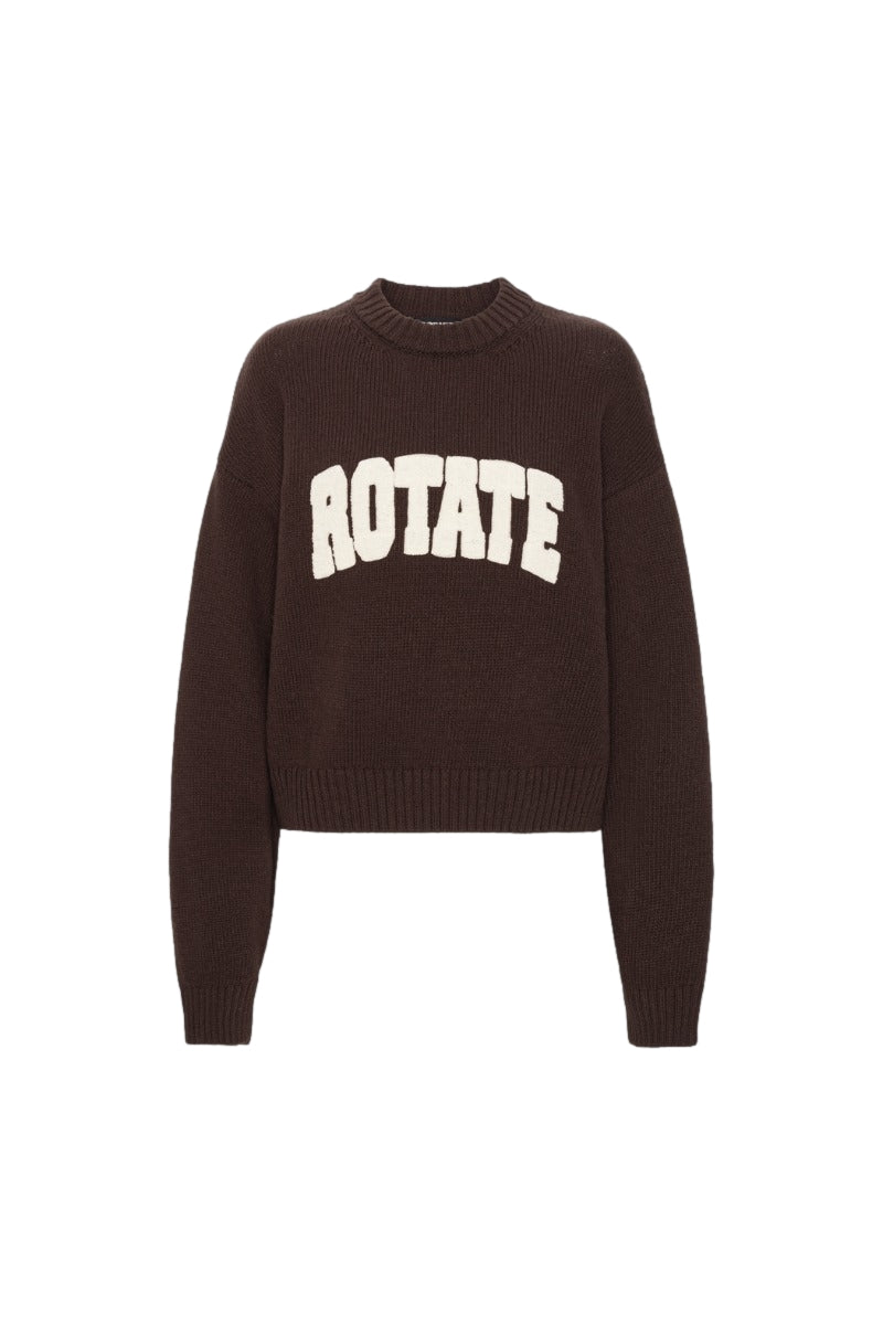 ROTATE Crewneck Sweater Genser Brun/Beige