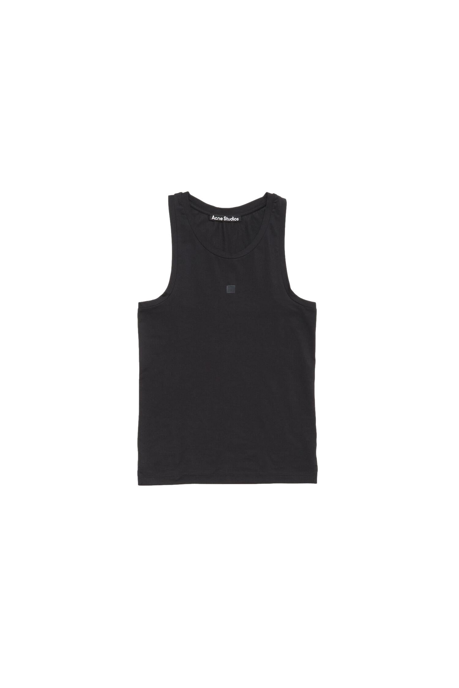 Acne Jersey Tank Top Face Singlet Sort