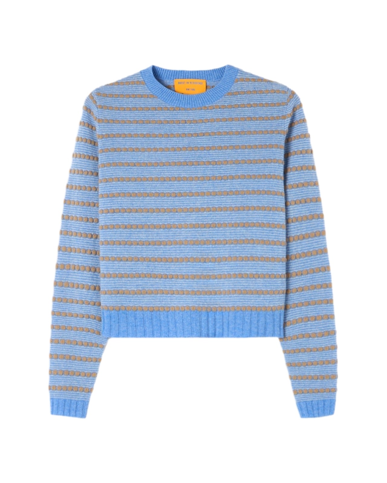 Guest In Residence Pebble Stripe Shrunken Crew Genser Blå Mønster