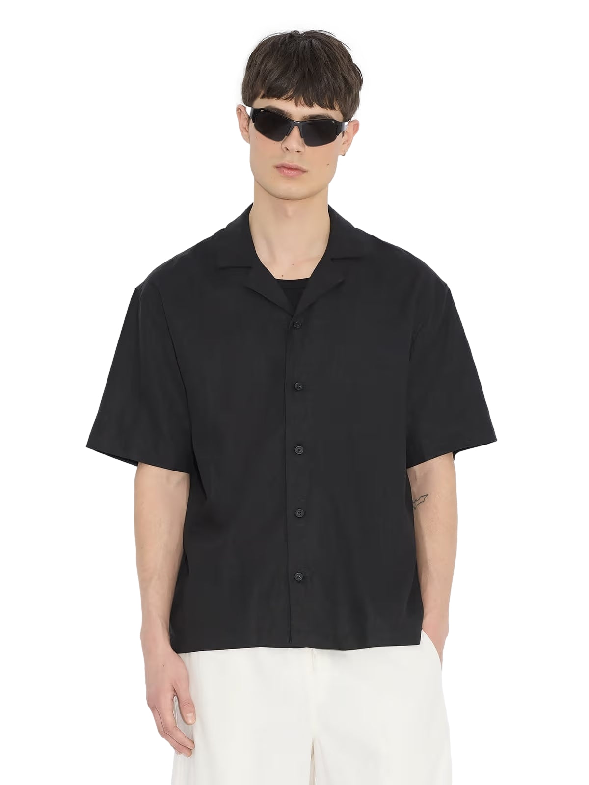 Holzweiler Pier Linen Shirt Skjorte Sort - modostore.no