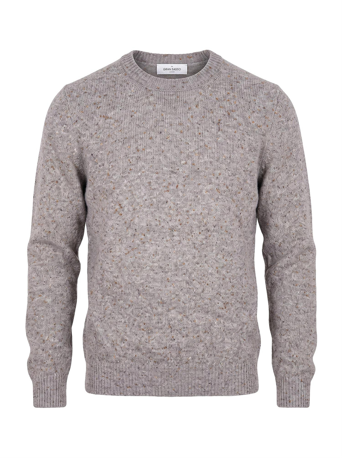 Gran Sasso Knitted Crew Neck Wool and Cashmere Melange Genser Beige