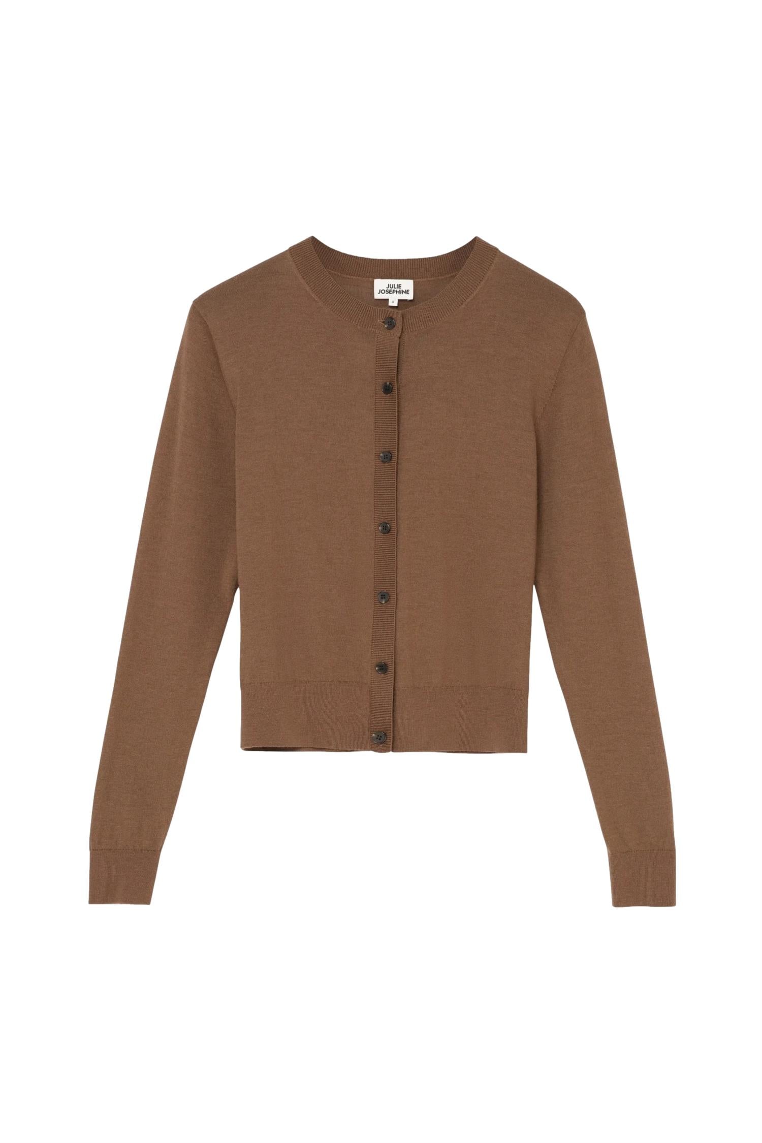Julie Josephine Lilja Merino Cardigan Cardigan Brun - modostore.no