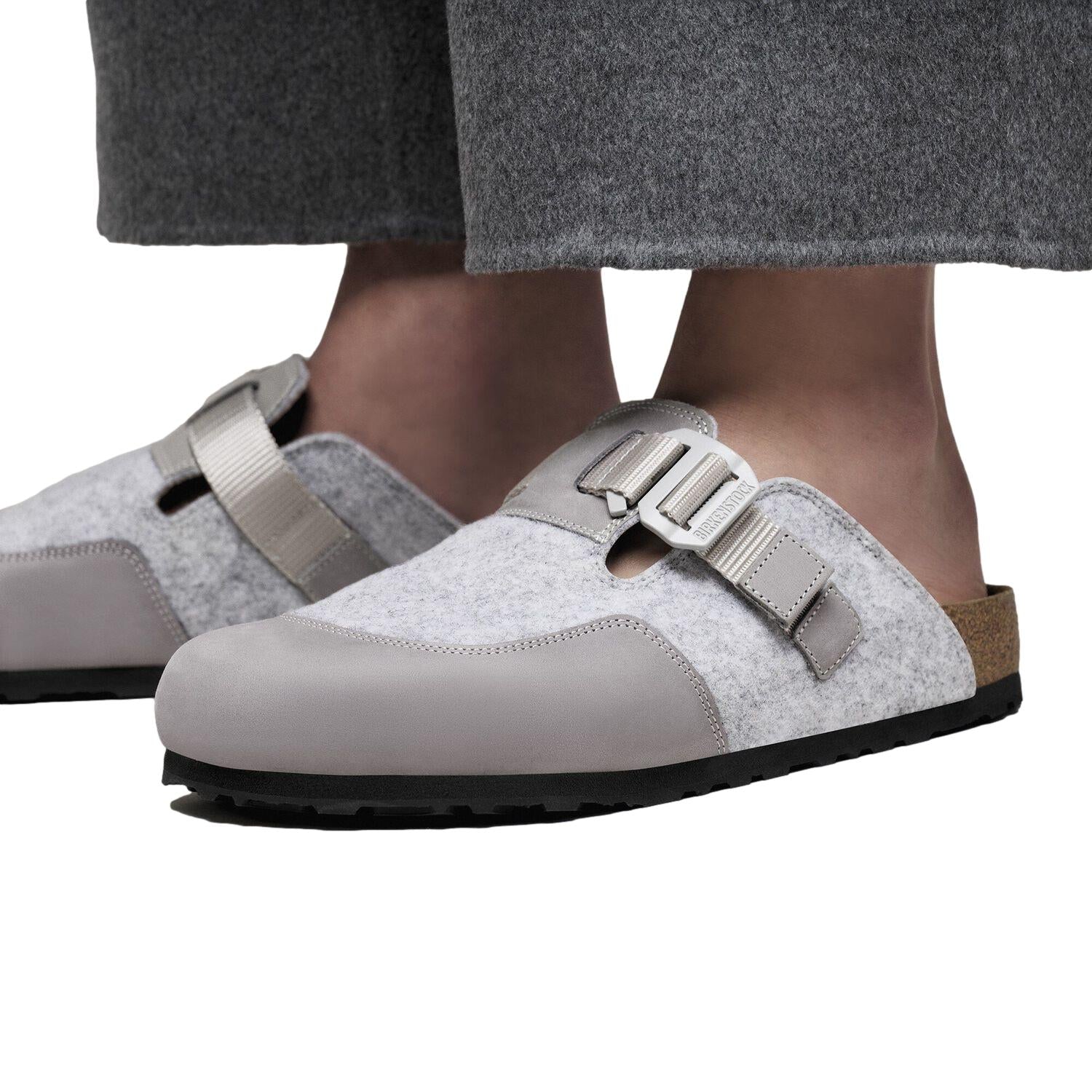 Birkenstock Boston Nova Sko Lys Grå Melert - modostore.no