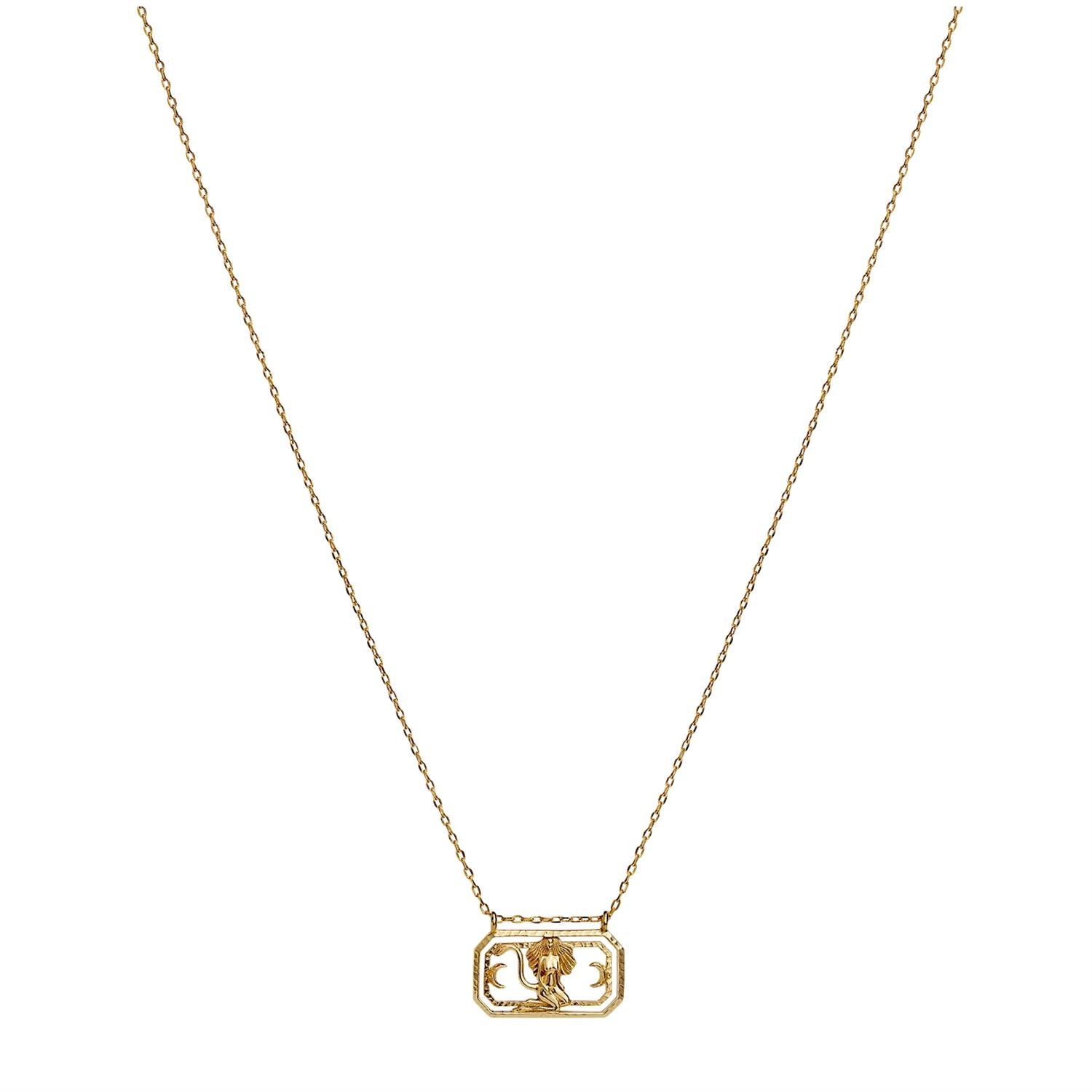 Maanesten Zodiac Leo Necklace Løven Smykke Gull - modostore.no