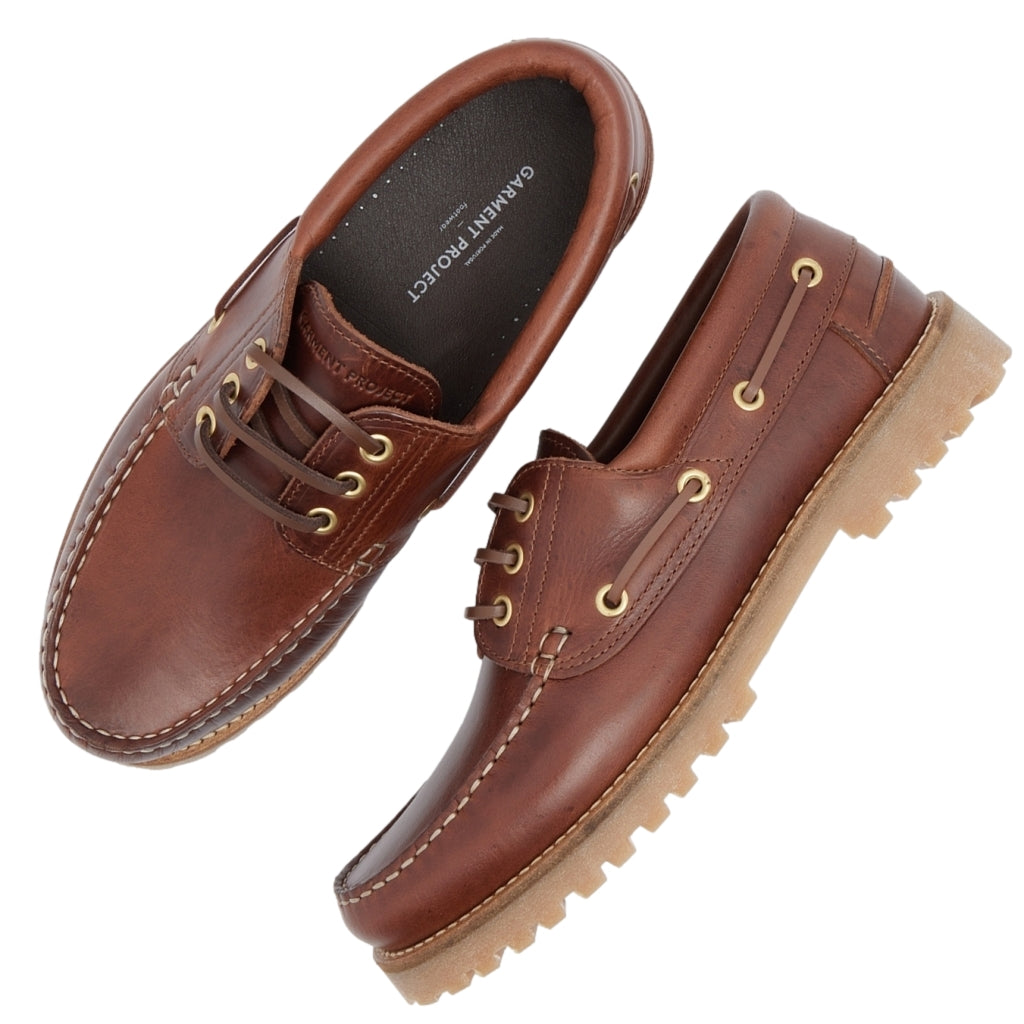 Garment Project Ollie Boat Shoe Brown Leather Sko Brun