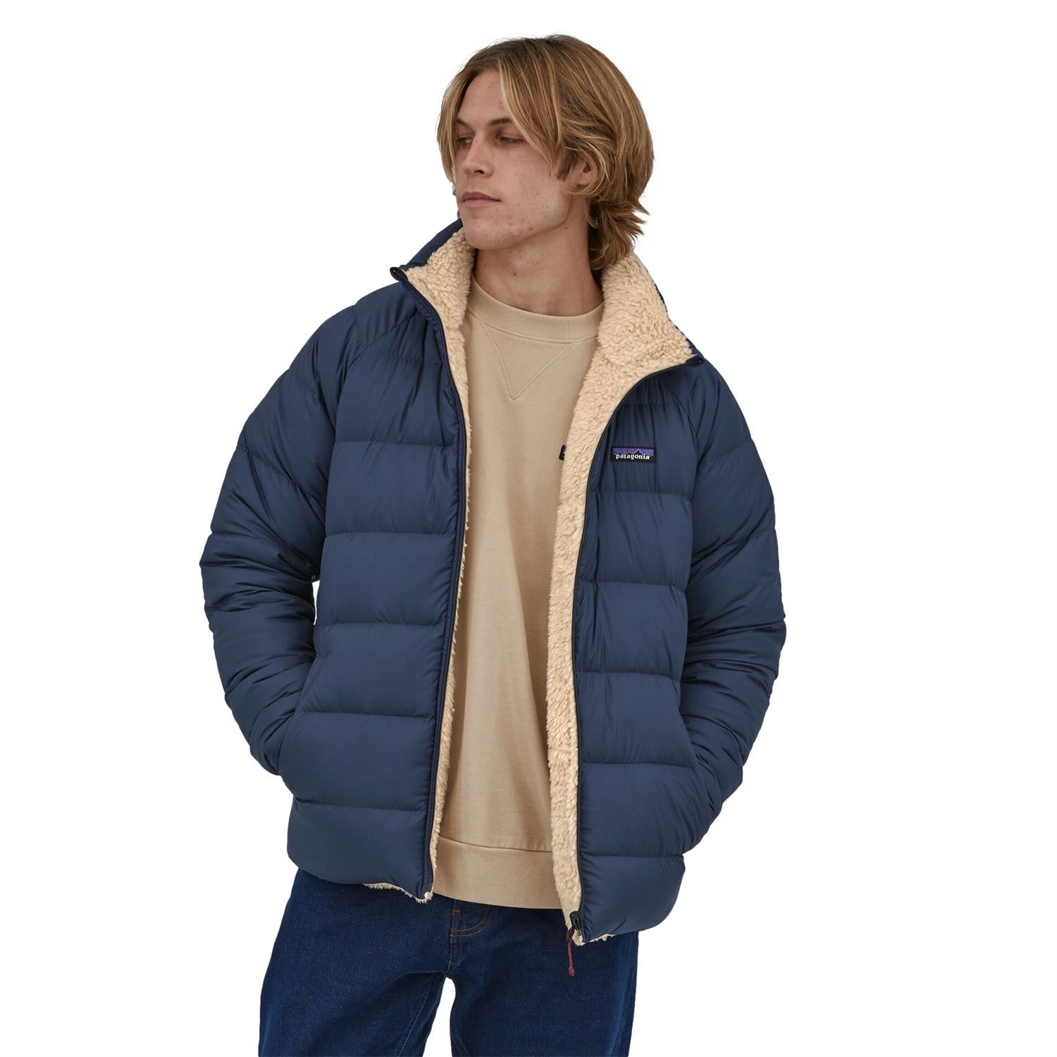 Patagonia Reversible Silent Down Jkt Jakke Blå - modostore.no