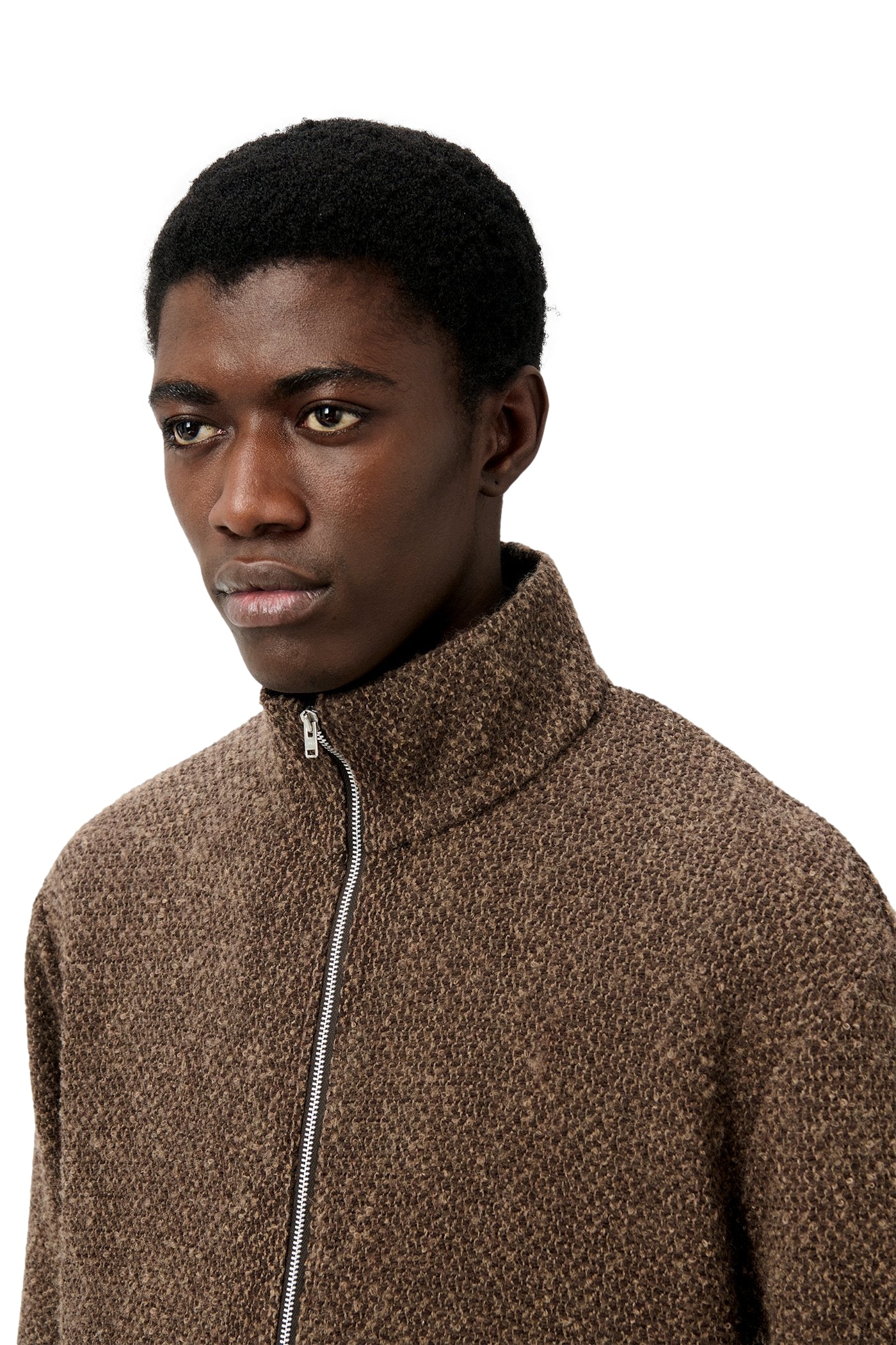 Our Legacy Shrunken Fullzip Polo Cardigan Brun Melert - modostore.no